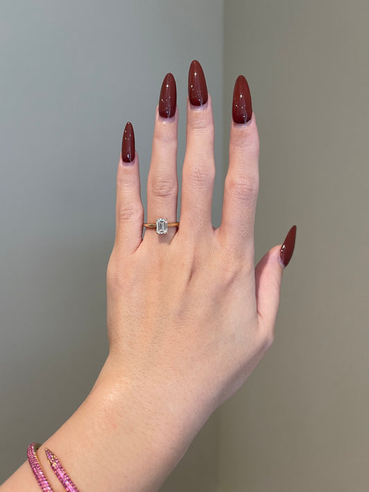 The Lydia Ring, 1 Carat, Emerald, Step Cut