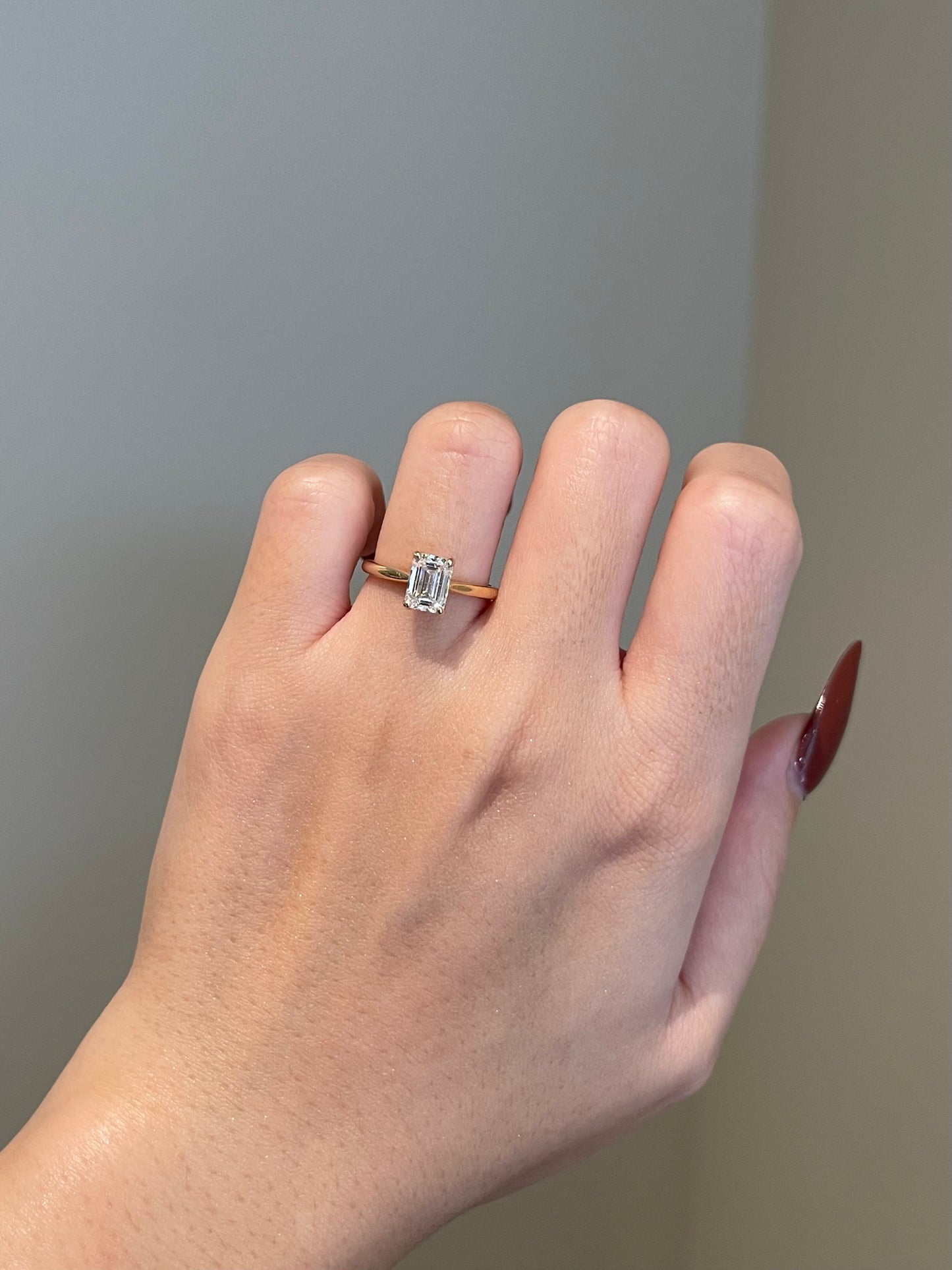 The Lydia Ring, 1 Carat, Emerald, Step Cut