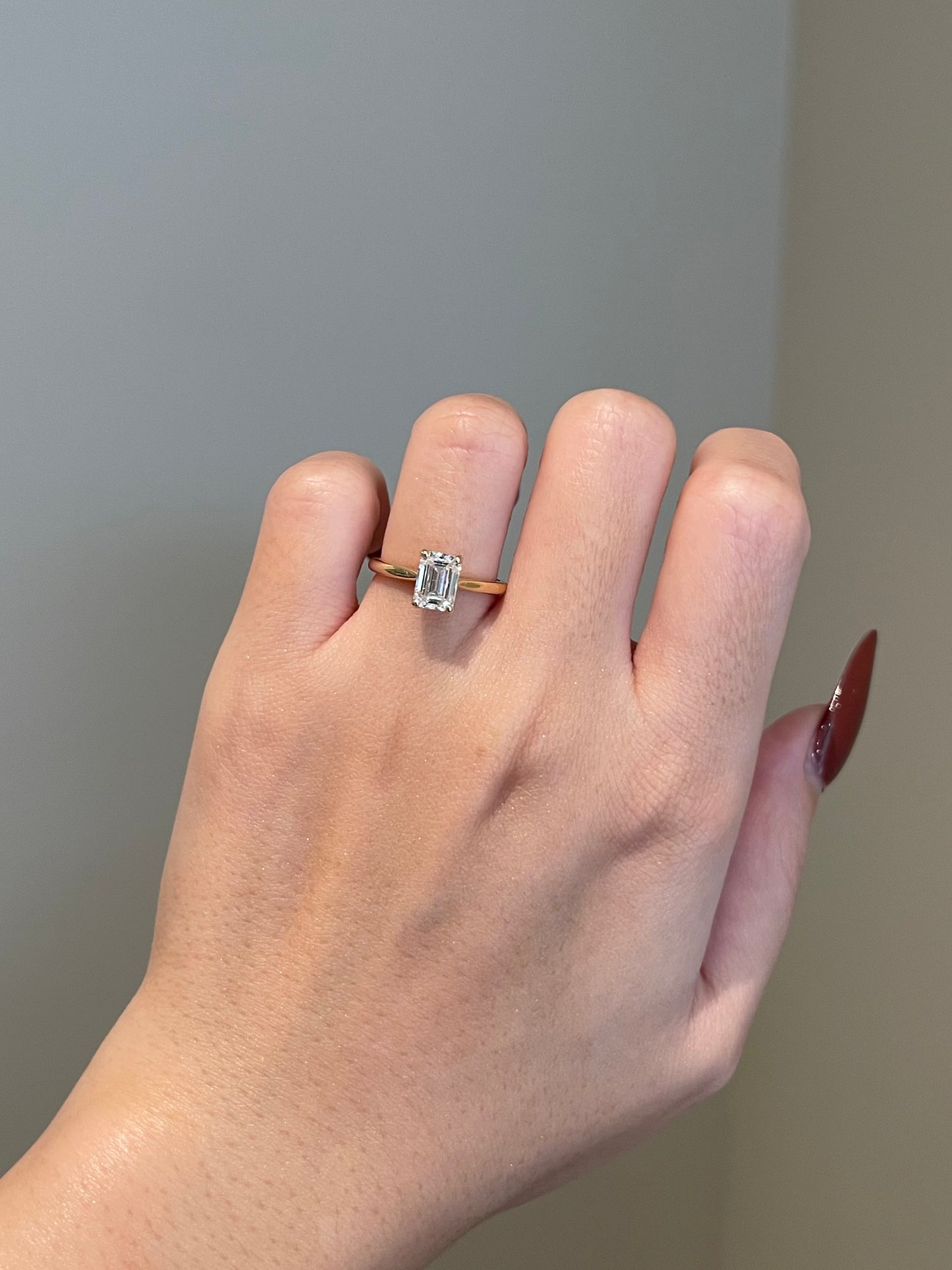 The Lydia Ring, 1 Carat, Emerald, Step Cut