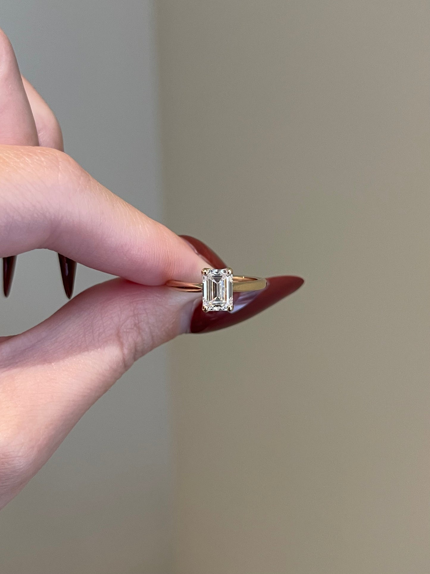 The Lydia Ring, 1 Carat, Emerald, Step Cut