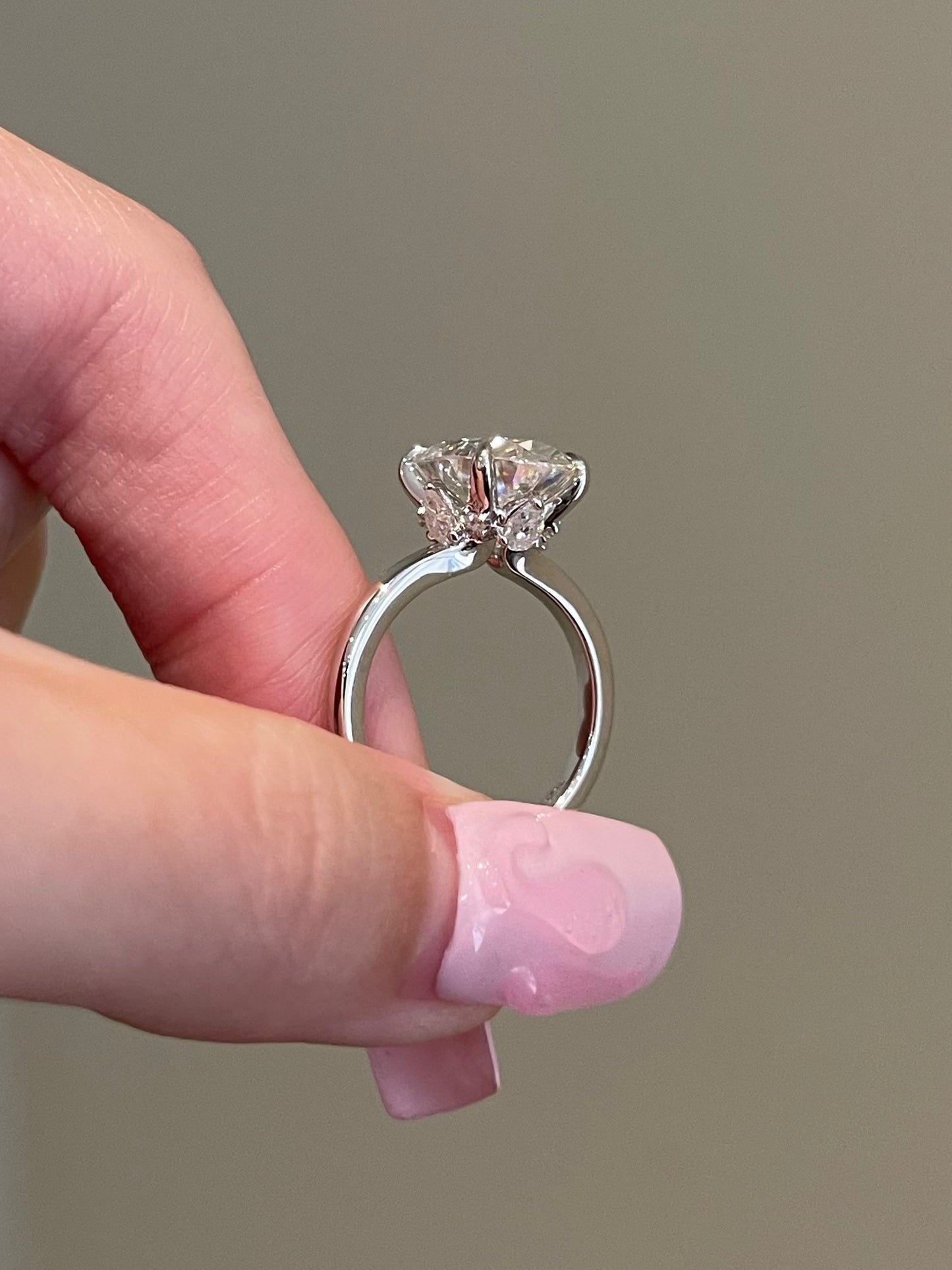 Brilliant Oval Moissanite, Hidden Halo, Solitaire