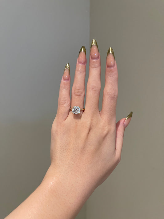 The Rheanna Ring, 3 Carat, Square Cushion, Brilliant