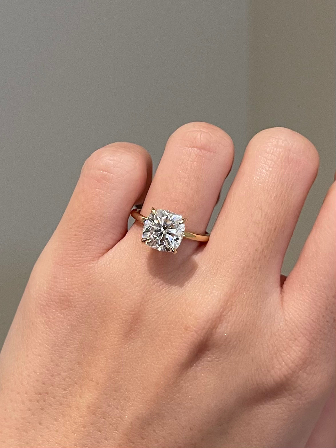 The Rheanna Ring, 3 Carat, Square Cushion, Brilliant