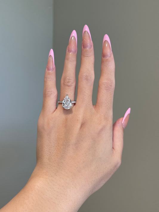 The Priscilla Ring, 5 Carat, Pear, Crushed Ice