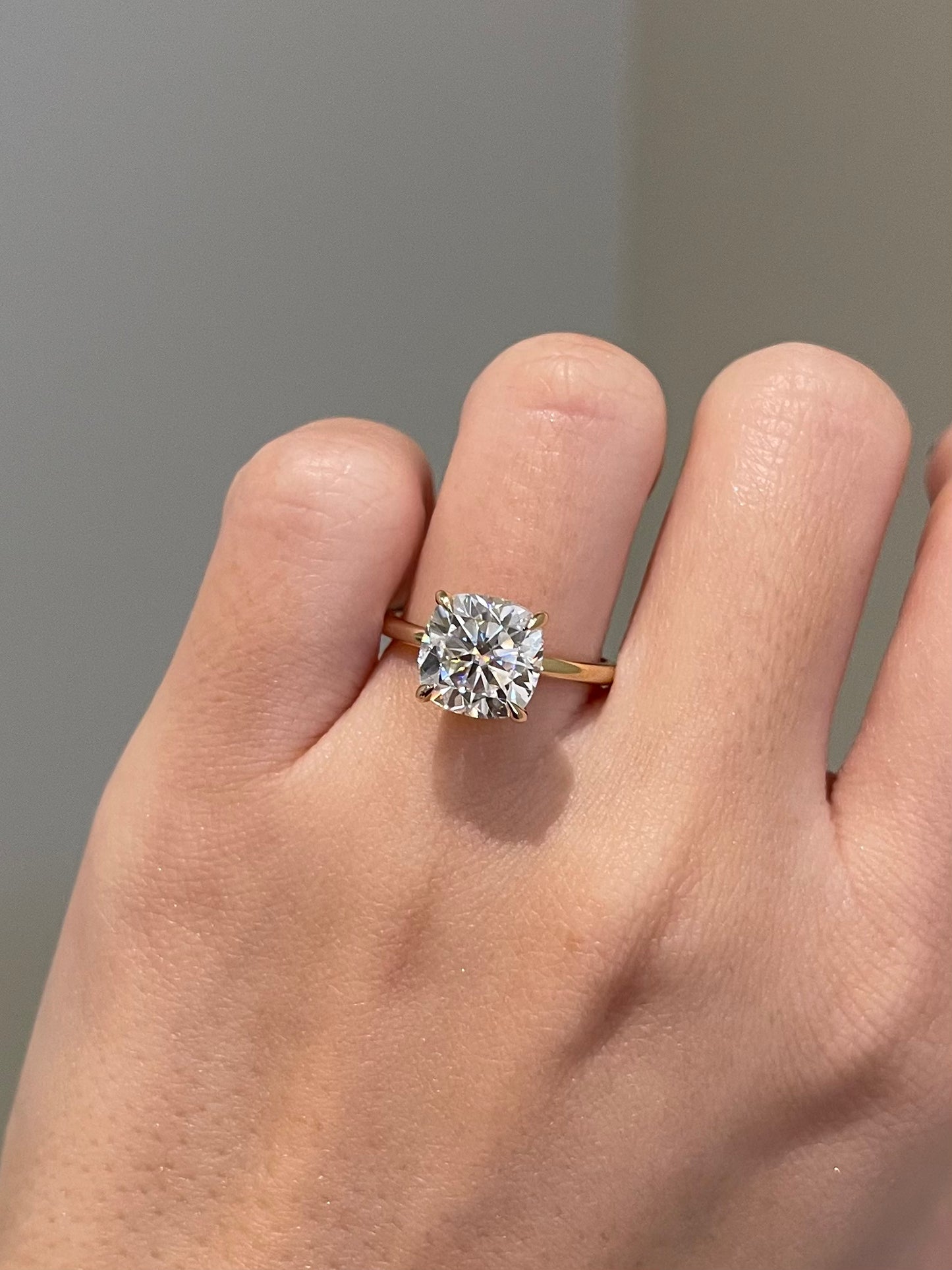 The Rheanna Ring, 3 Carat, Square Cushion, Brilliant