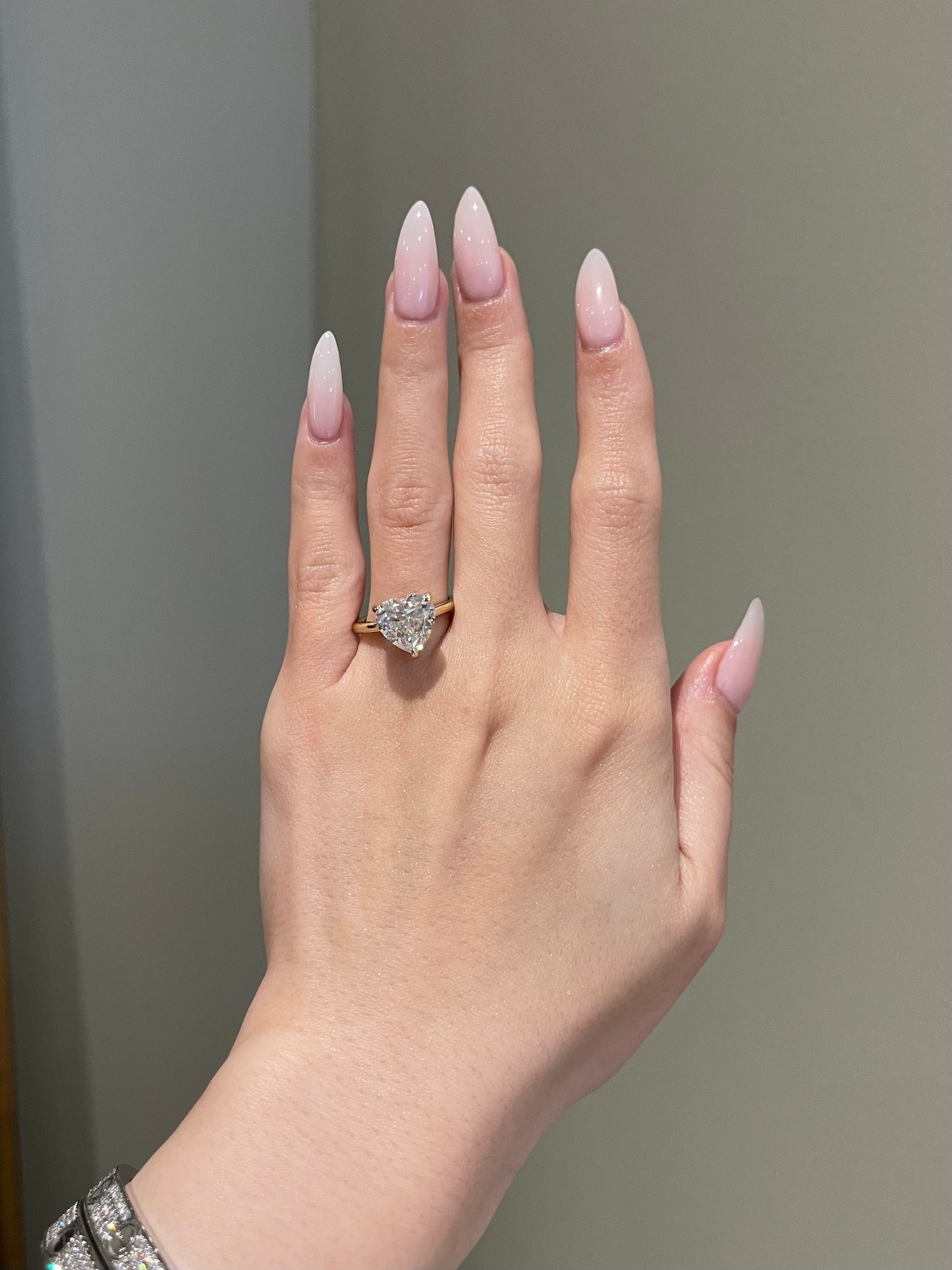 The Serena Ring, 3 Carat, Heart, Crushed Ice