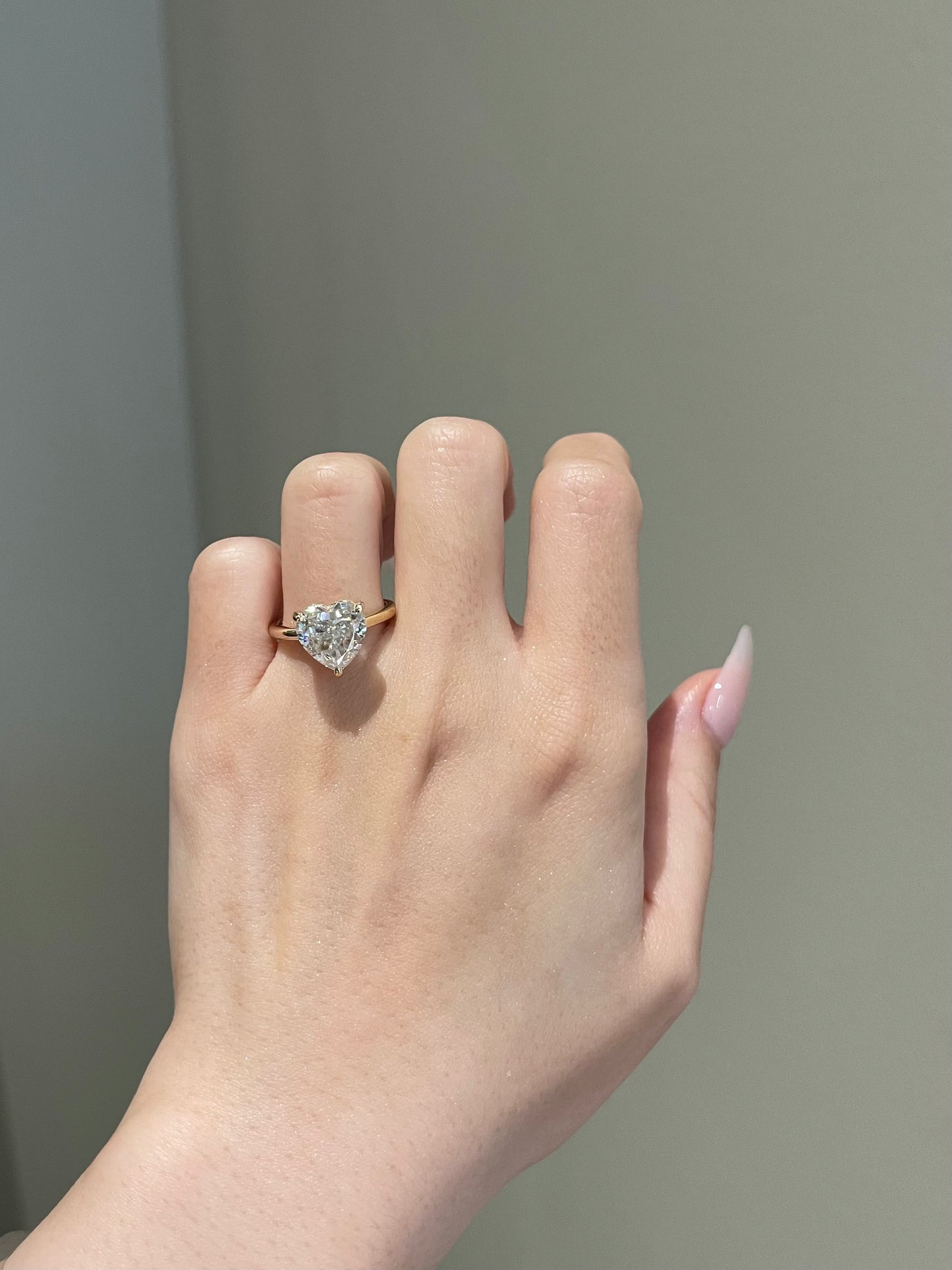 The Serena Ring, 3 Carat, Heart, Crushed Ice