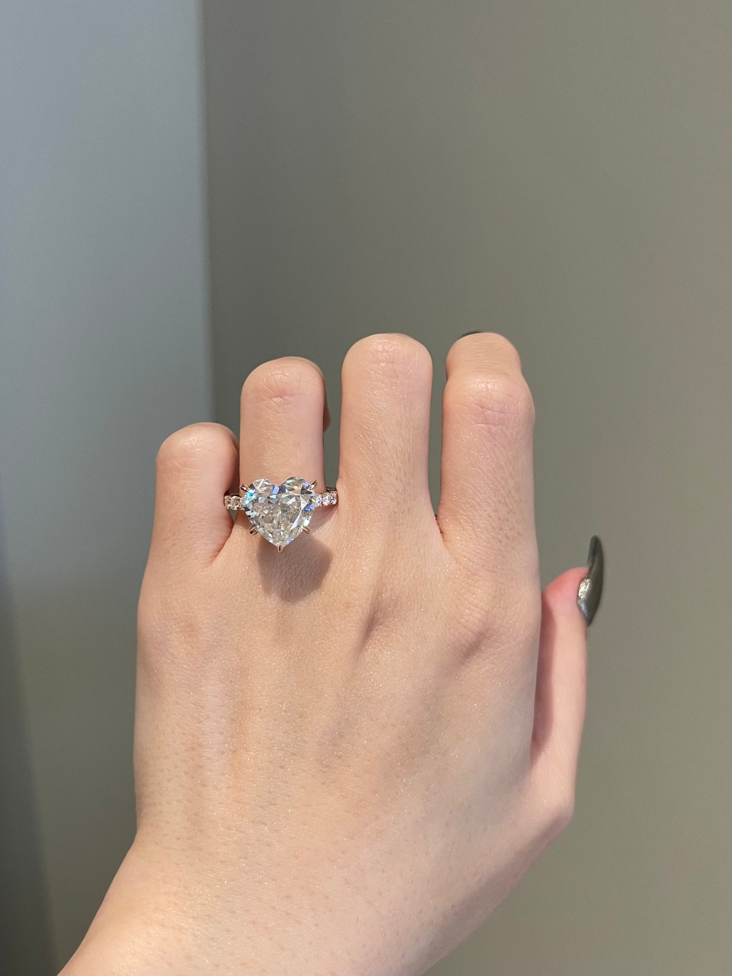The Gaga Ring, 7 Carat, Heart, Crushed Ice