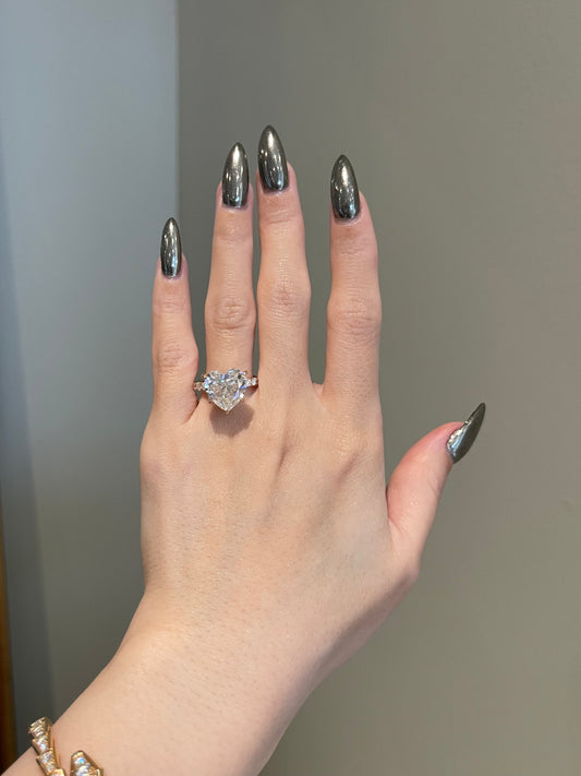 The Gaga Ring, 7 Carat, Heart, Crushed Ice