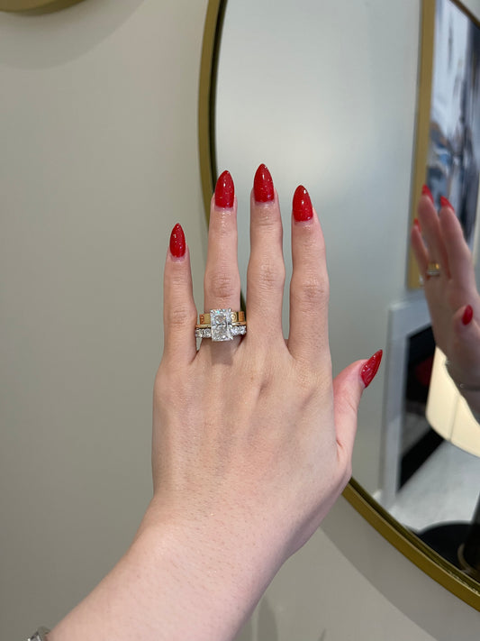 The Selena Ring, 5 Carat, Radiant, Crushed Ice
