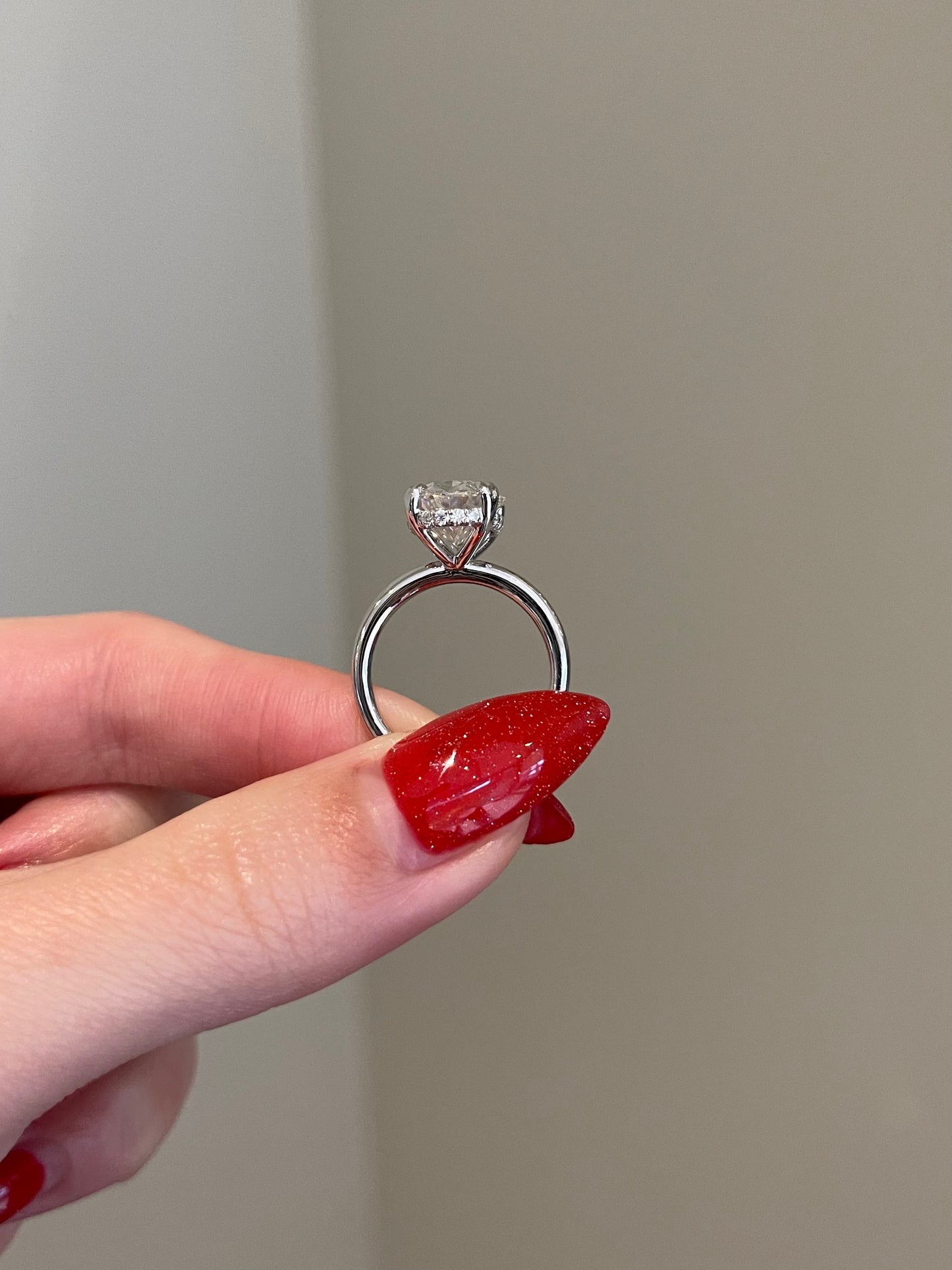 The Monica Ring, 7 Carat, Oval, Crushed Ice Hybrid