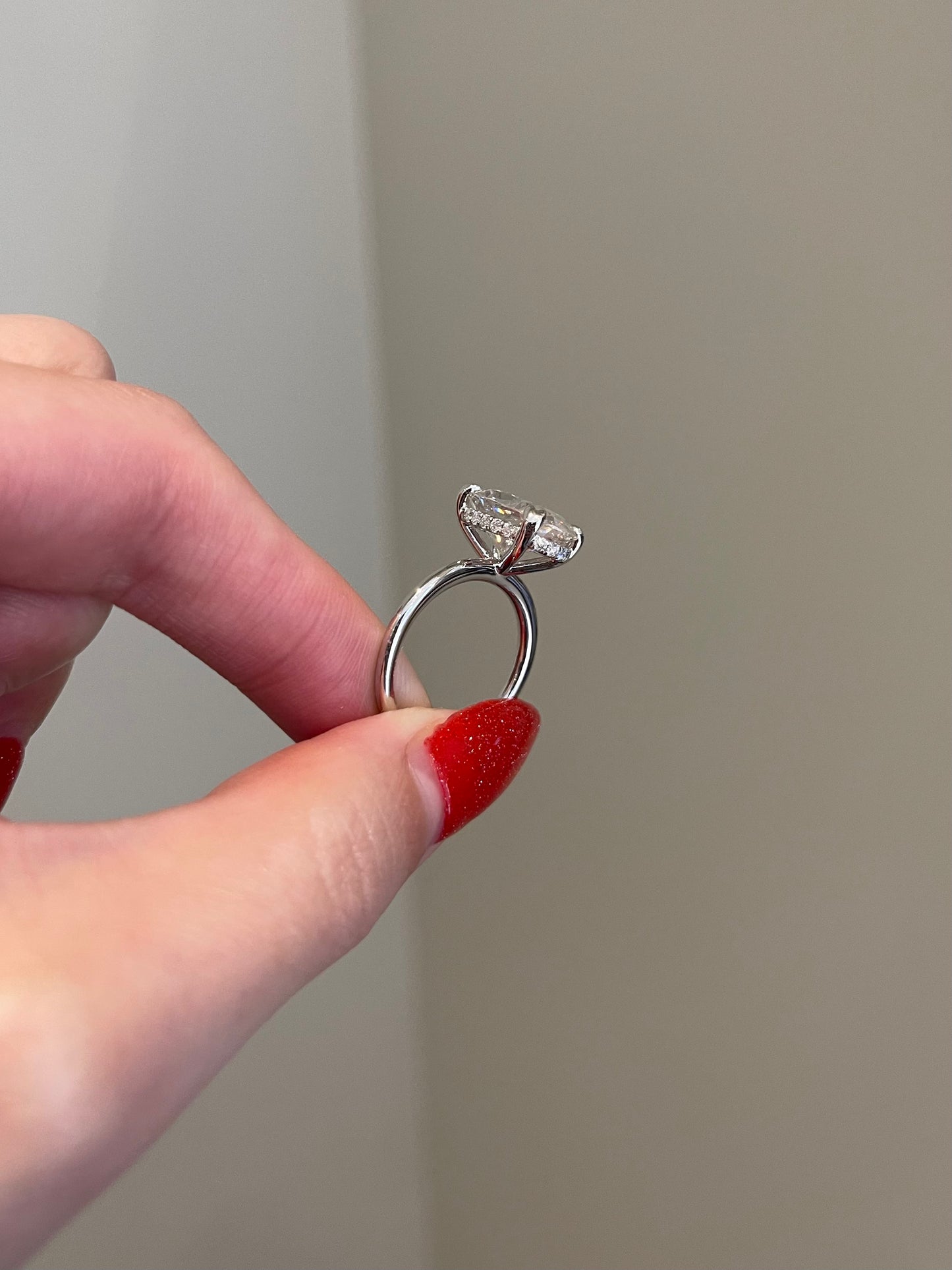 The Monica Ring, 7 Carat, Oval, Crushed Ice Hybrid