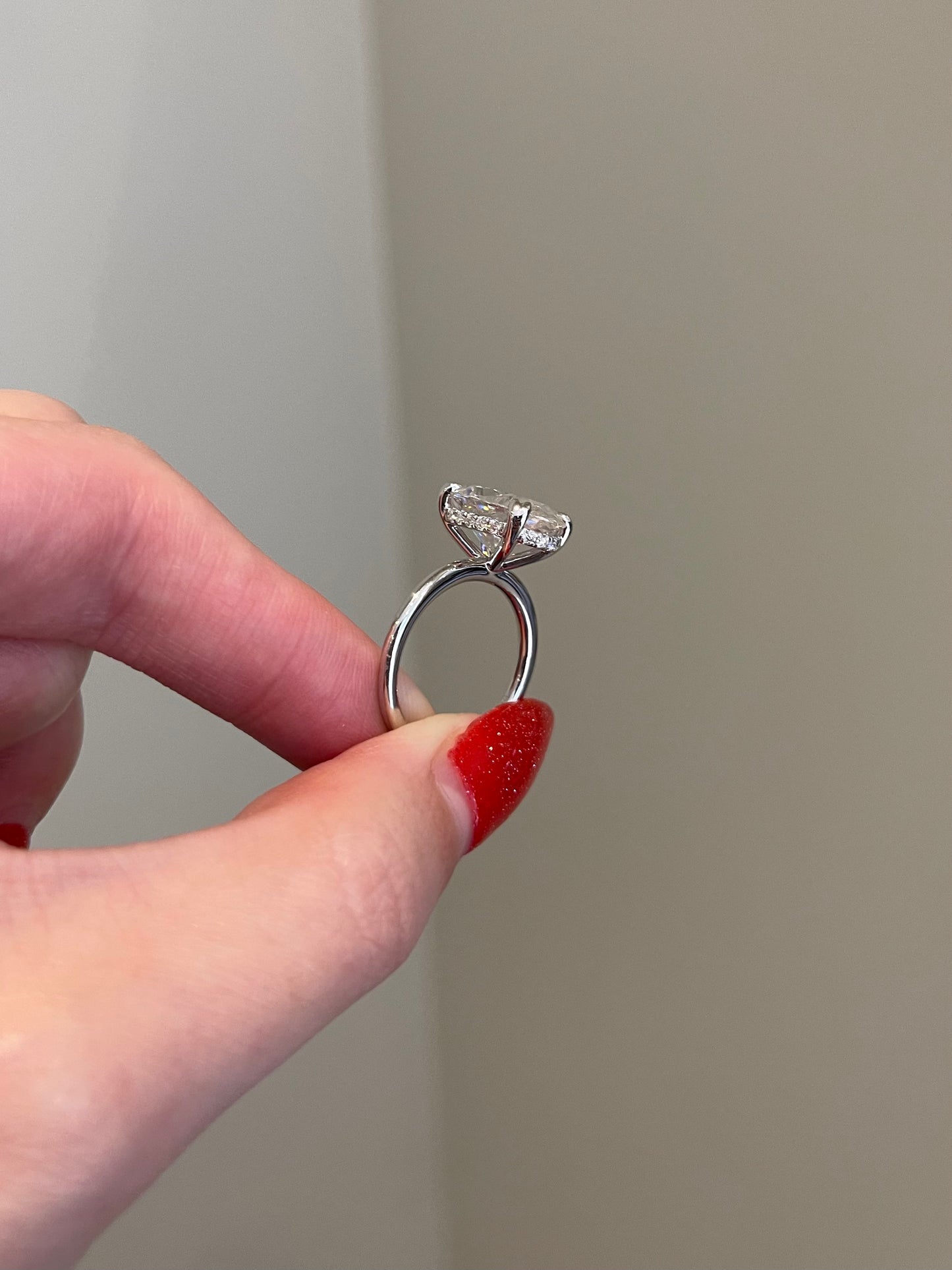 The Monica Ring, 7 Carat, Oval, Crushed Ice Hybrid