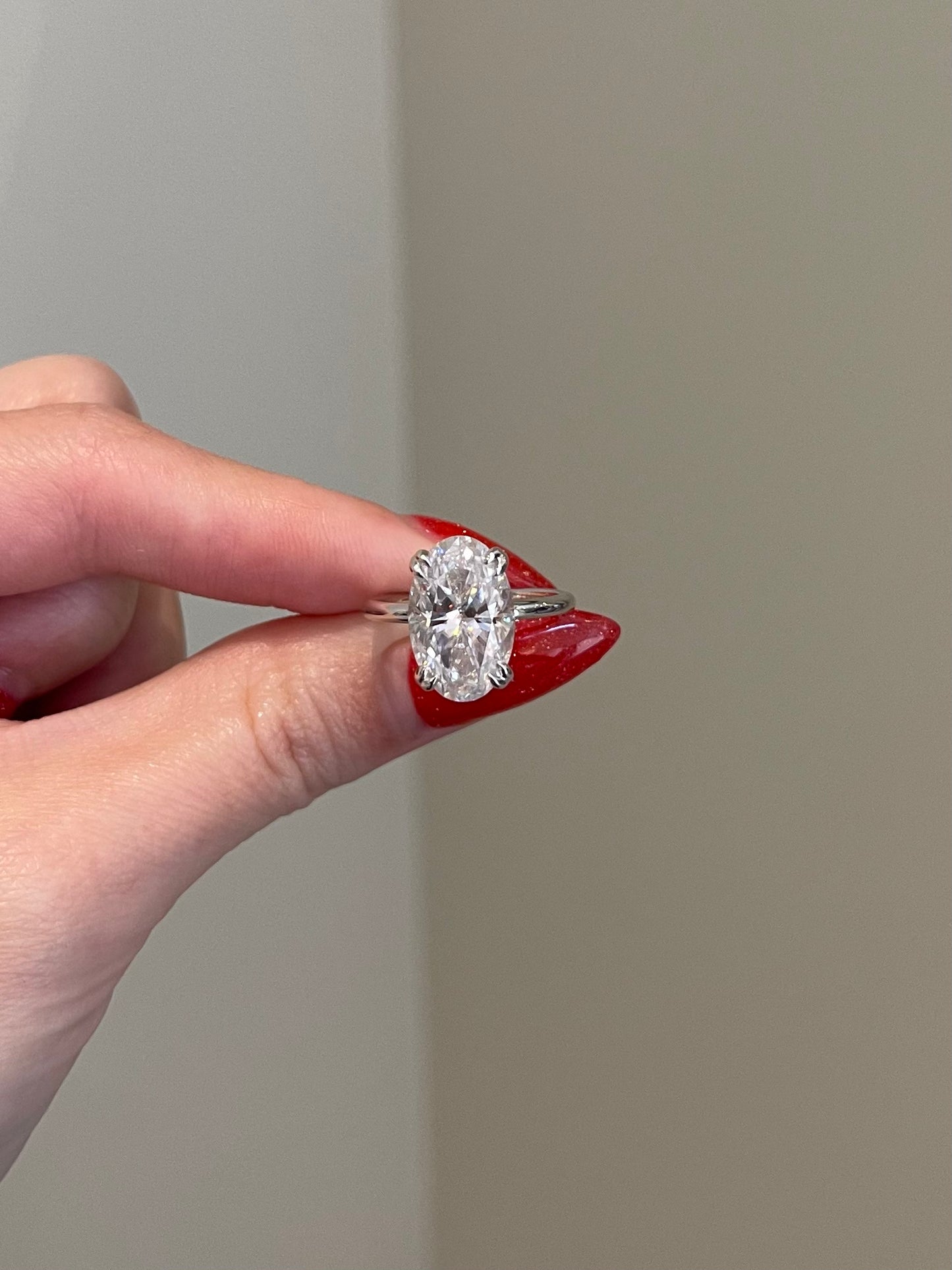 The Monica Ring, 7 Carat, Oval, Crushed Ice Hybrid