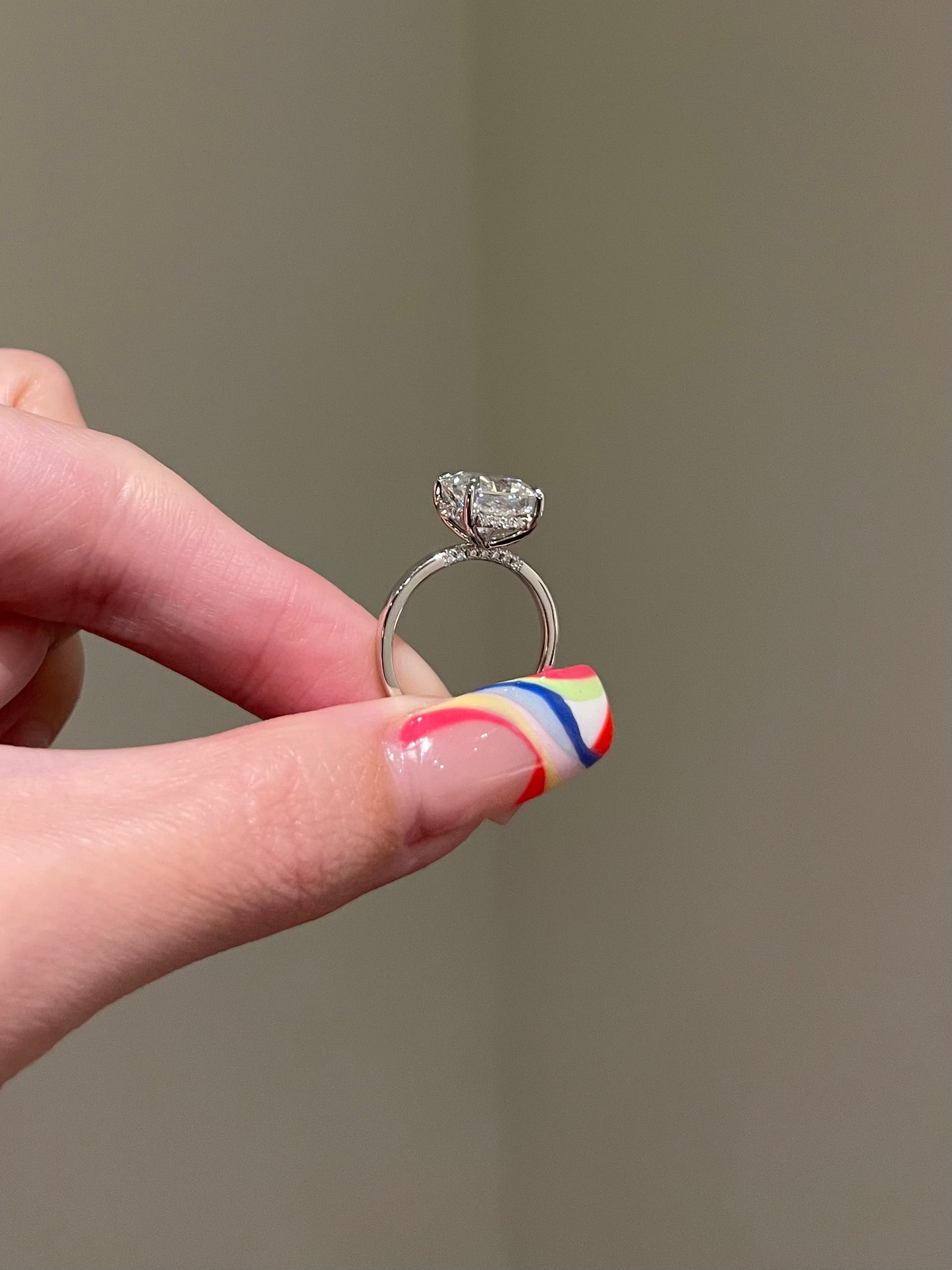 The Rheanna Ring, 3 Carat, Square Radiant, Crushed Ice