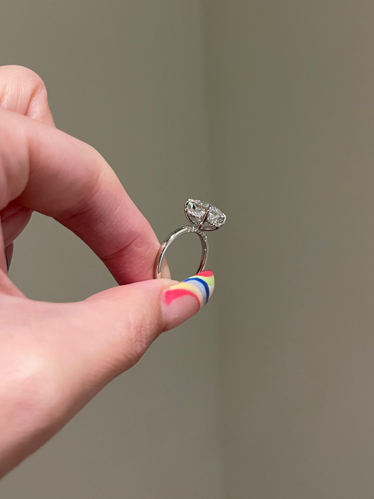 The Rheanna Ring, 3 Carat, Square Radiant, Crushed Ice