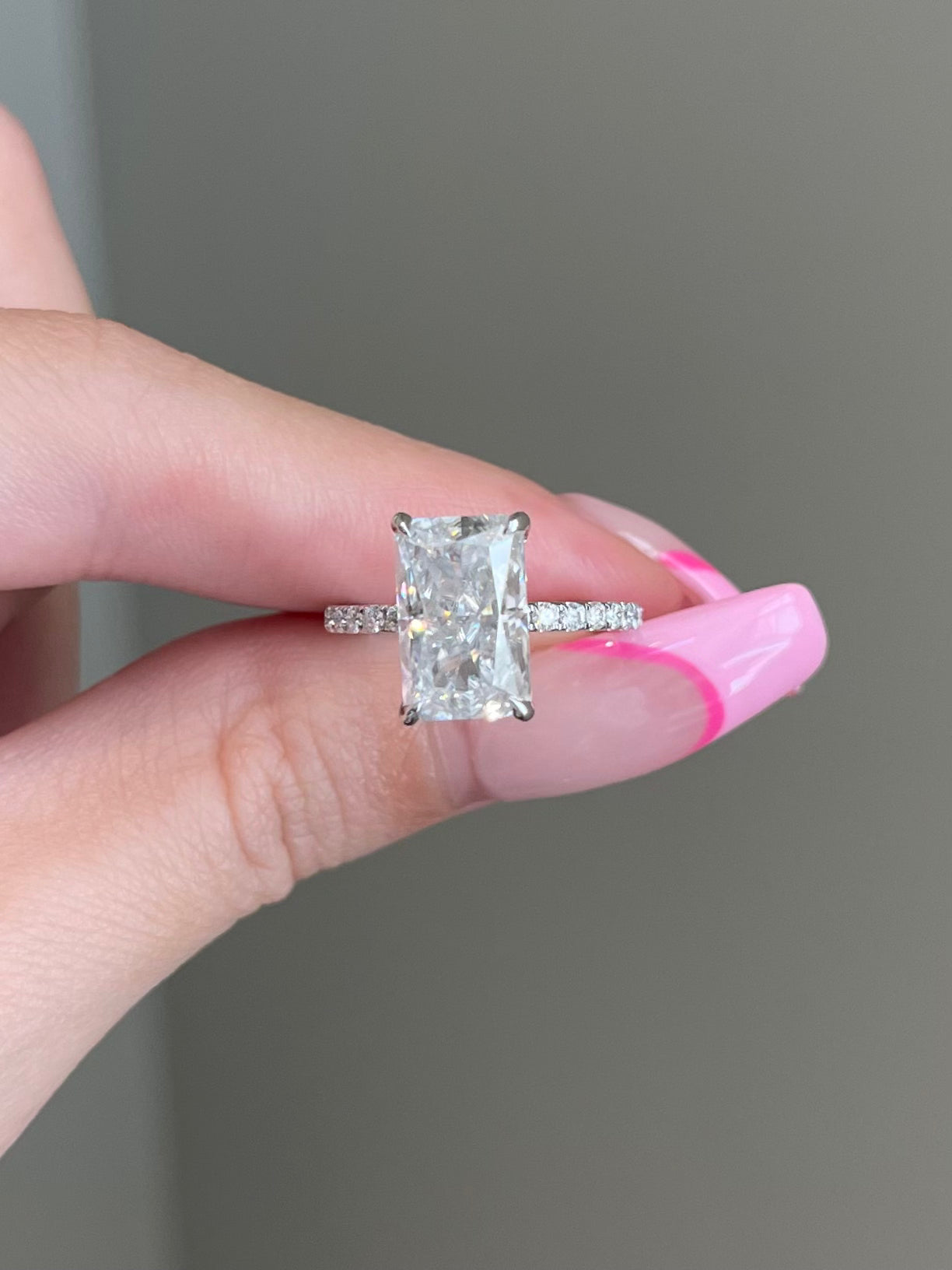 The Priscilla Ring, 4 Carat, Radiant, Crushed Ice