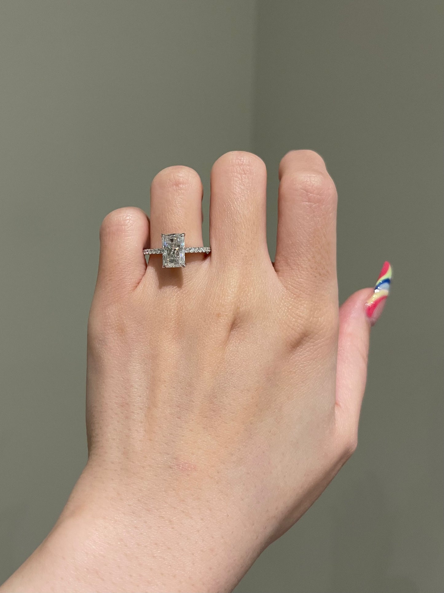 The Ellie Ring, 2.5 Carat, Elongated Radiant, Brilliant