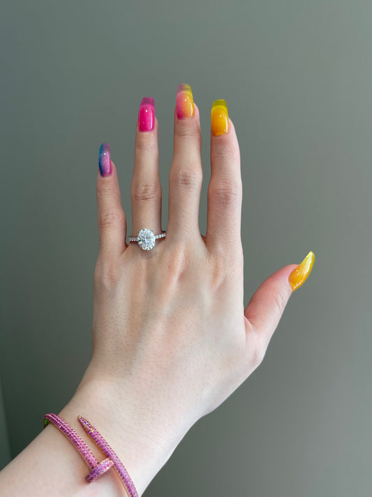 The Ellie Ring, 3 Carat, Oval, Brilliant