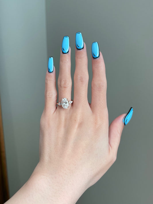 The Evelyn Ring, 3.5 Carat, Oval, Brilliant, 3-Stone