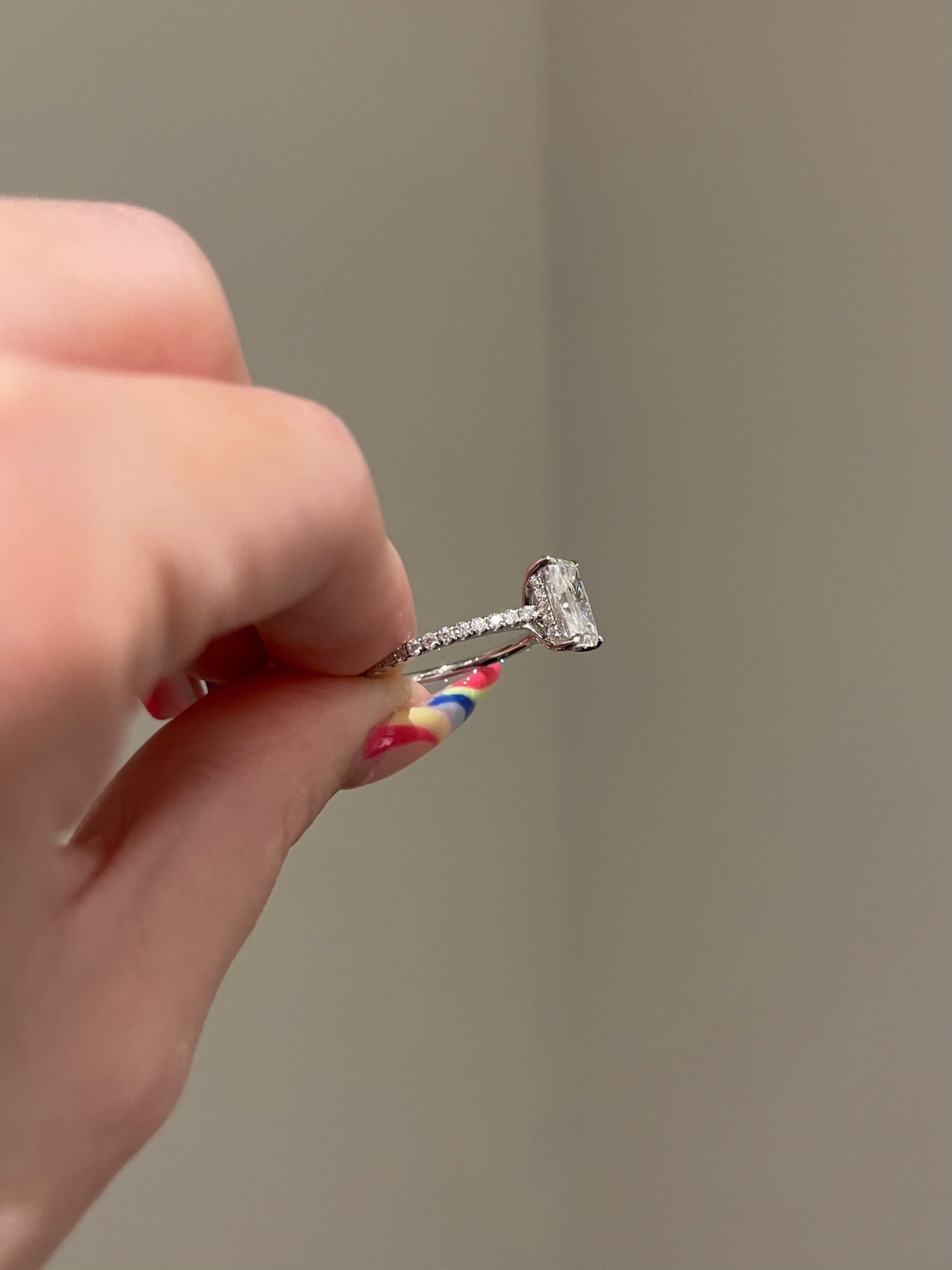 The Ellie Ring, 2.5 Carat, Elongated Radiant, Brilliant