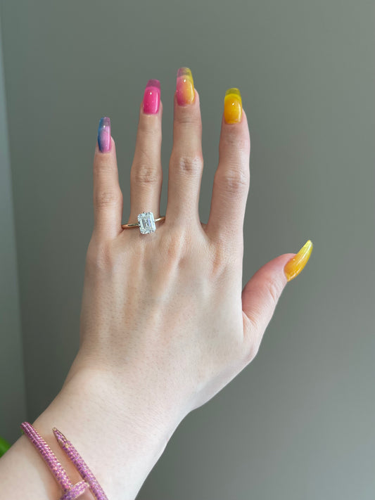 The Layla Ring, 3 Carat, Emerald, Step Cut