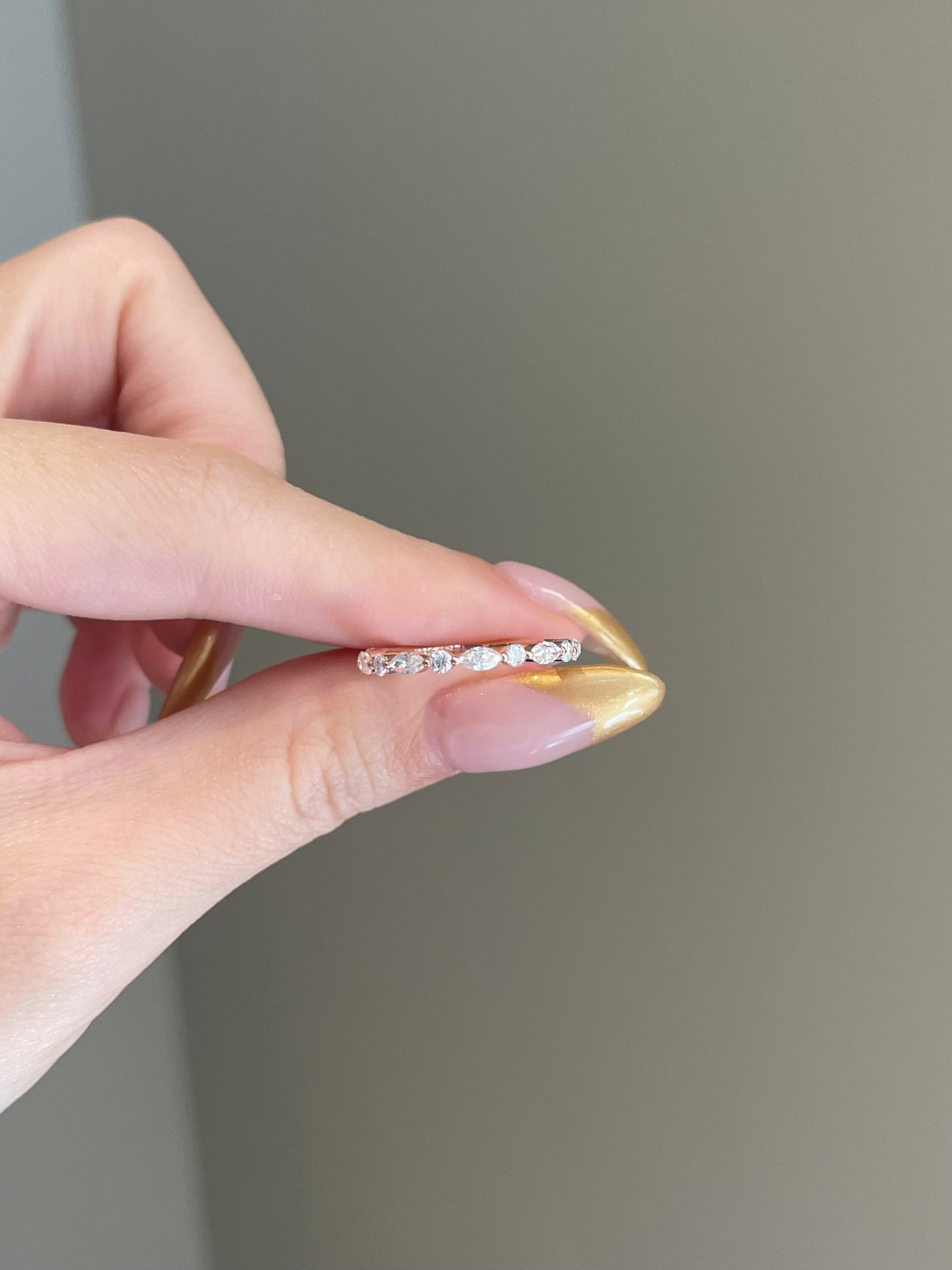 Marquise & Round Moissanite Eternity Band