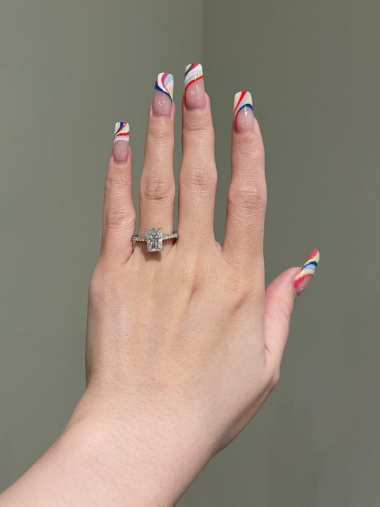 The Ellie Ring, 2.5 Carat, Elongated Radiant, Brilliant