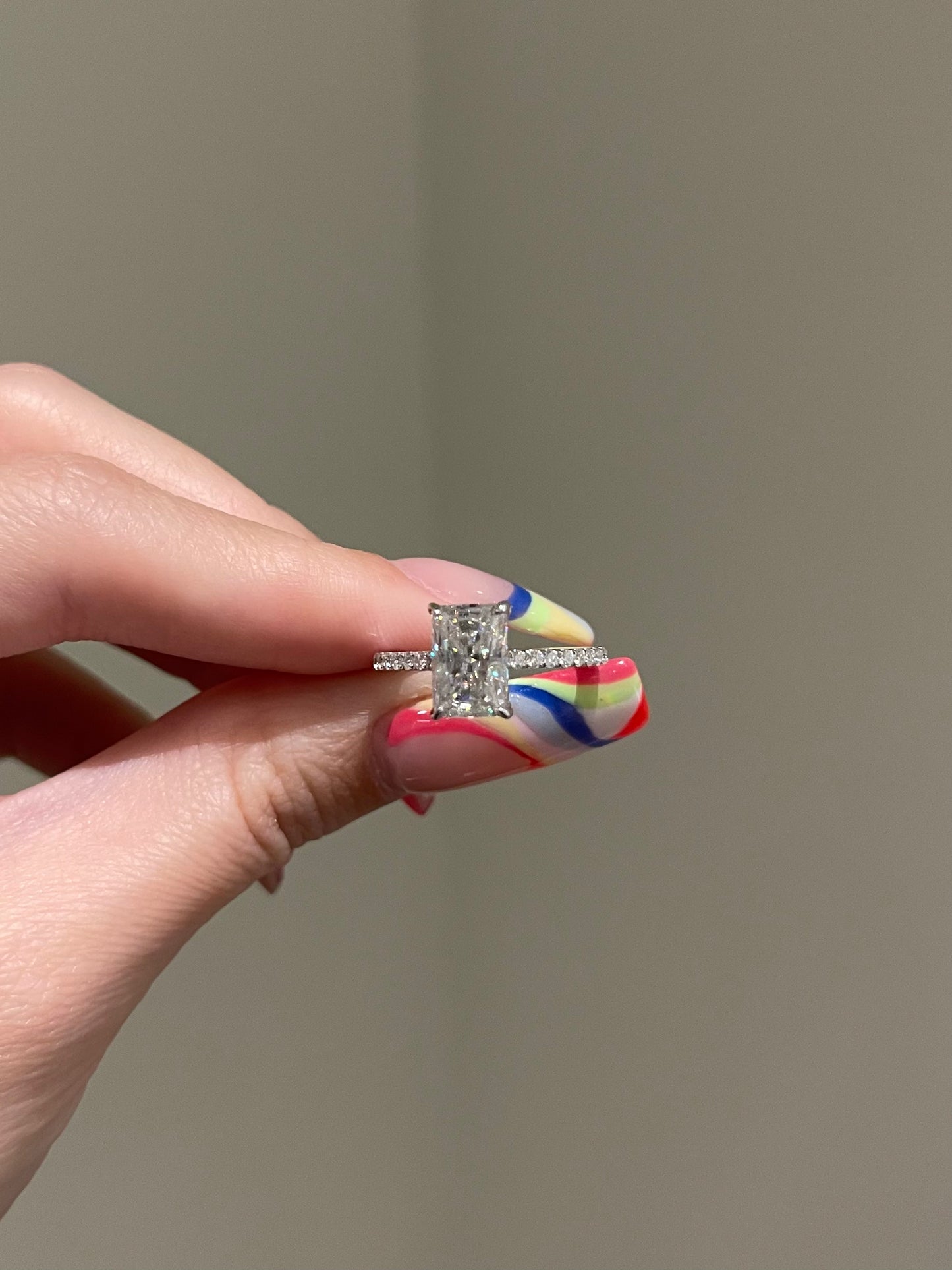 The Ellie Ring, 2.5 Carat, Elongated Radiant, Brilliant