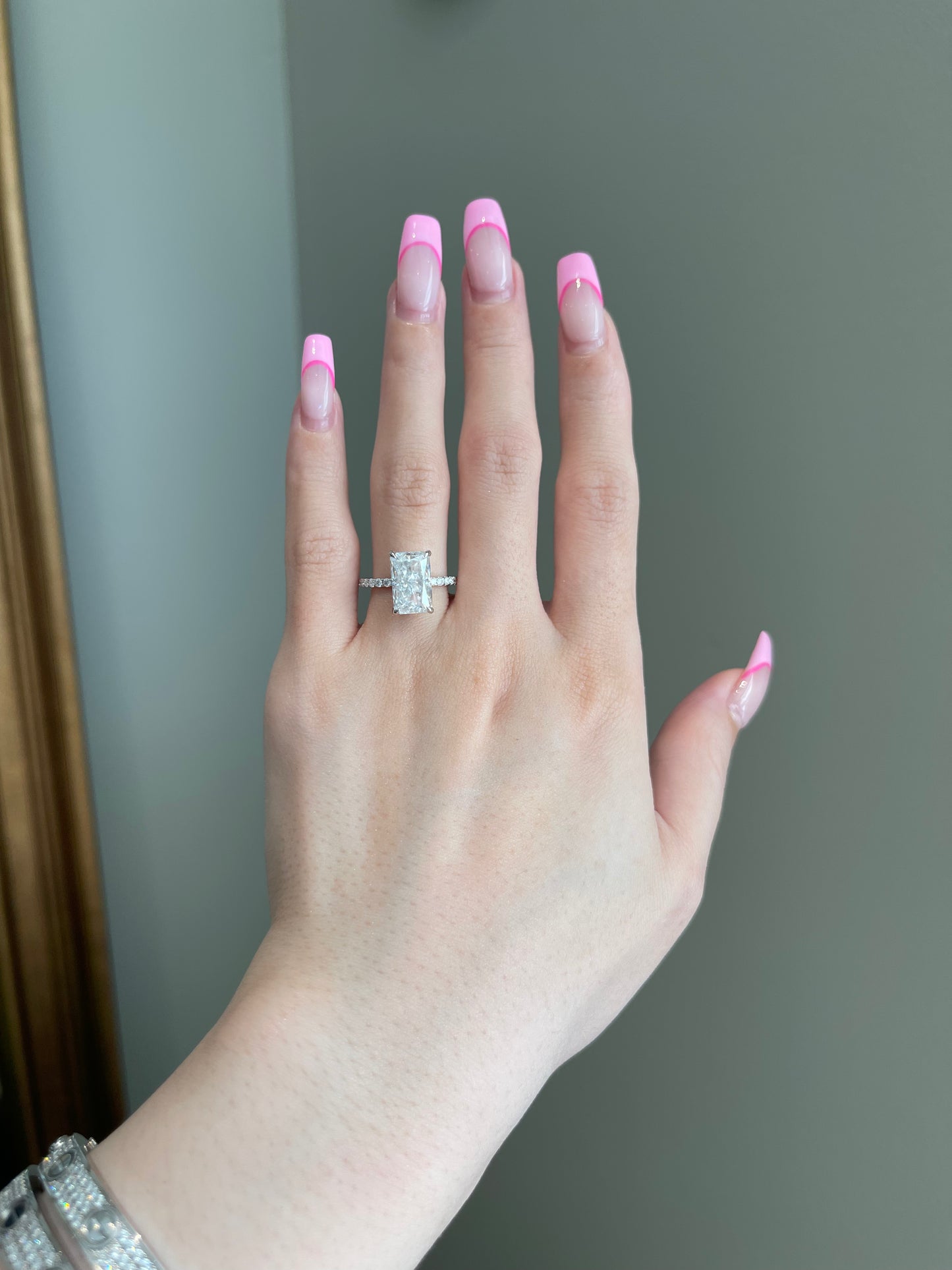 The Priscilla Ring, 4 Carat, Radiant, Crushed Ice