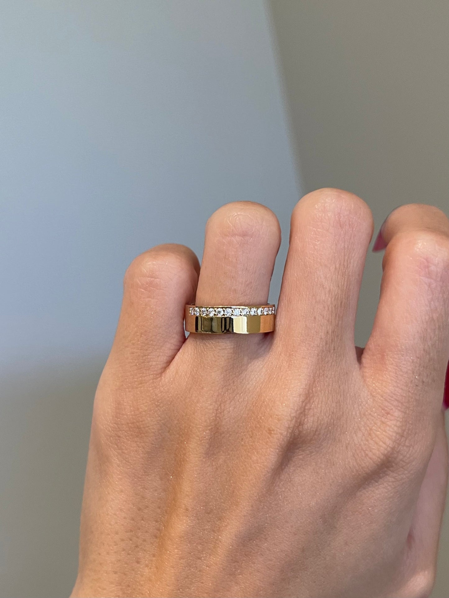 Wedding Band, Lab Diamond in Gold/Platinum, 5.5mm