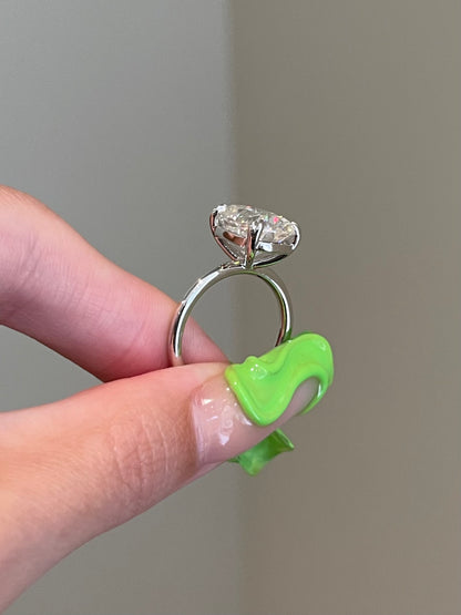 Brilliant Elongated Cushion Moissanite, Gallery Rail, Solitaire