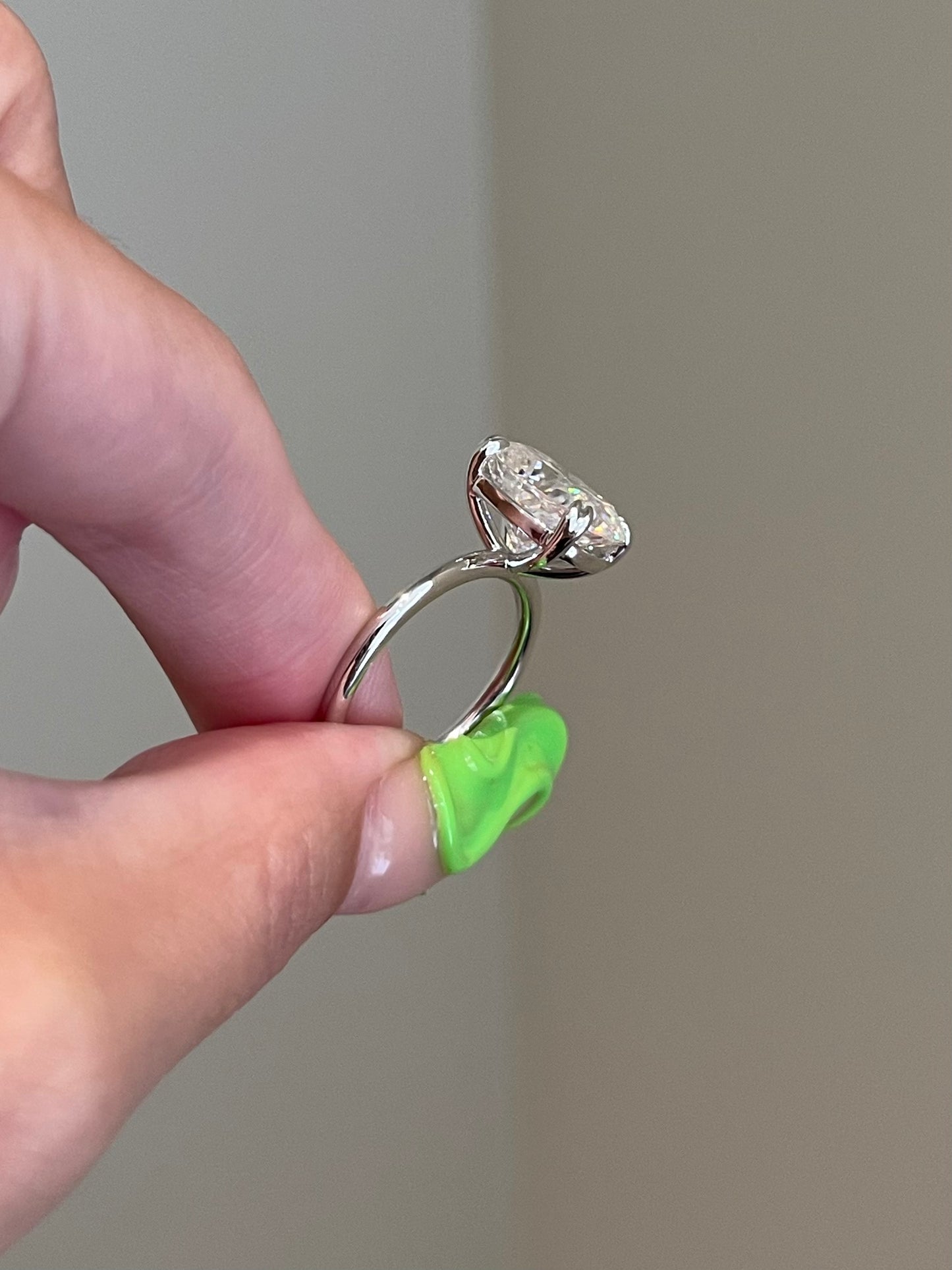 Brilliant Elongated Cushion Moissanite, Gallery Rail, Solitaire
