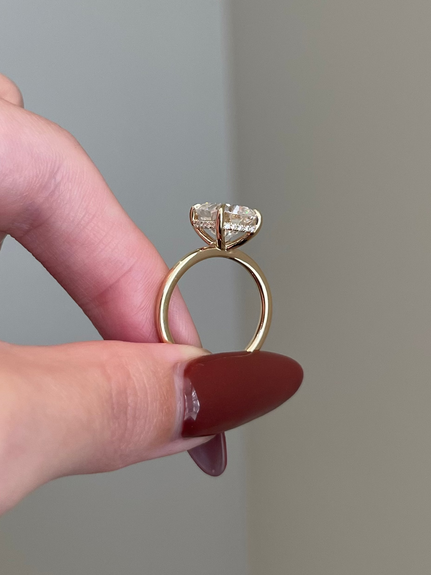 Brilliant Cushion Moissanite, Hidden Halo, Solitaire