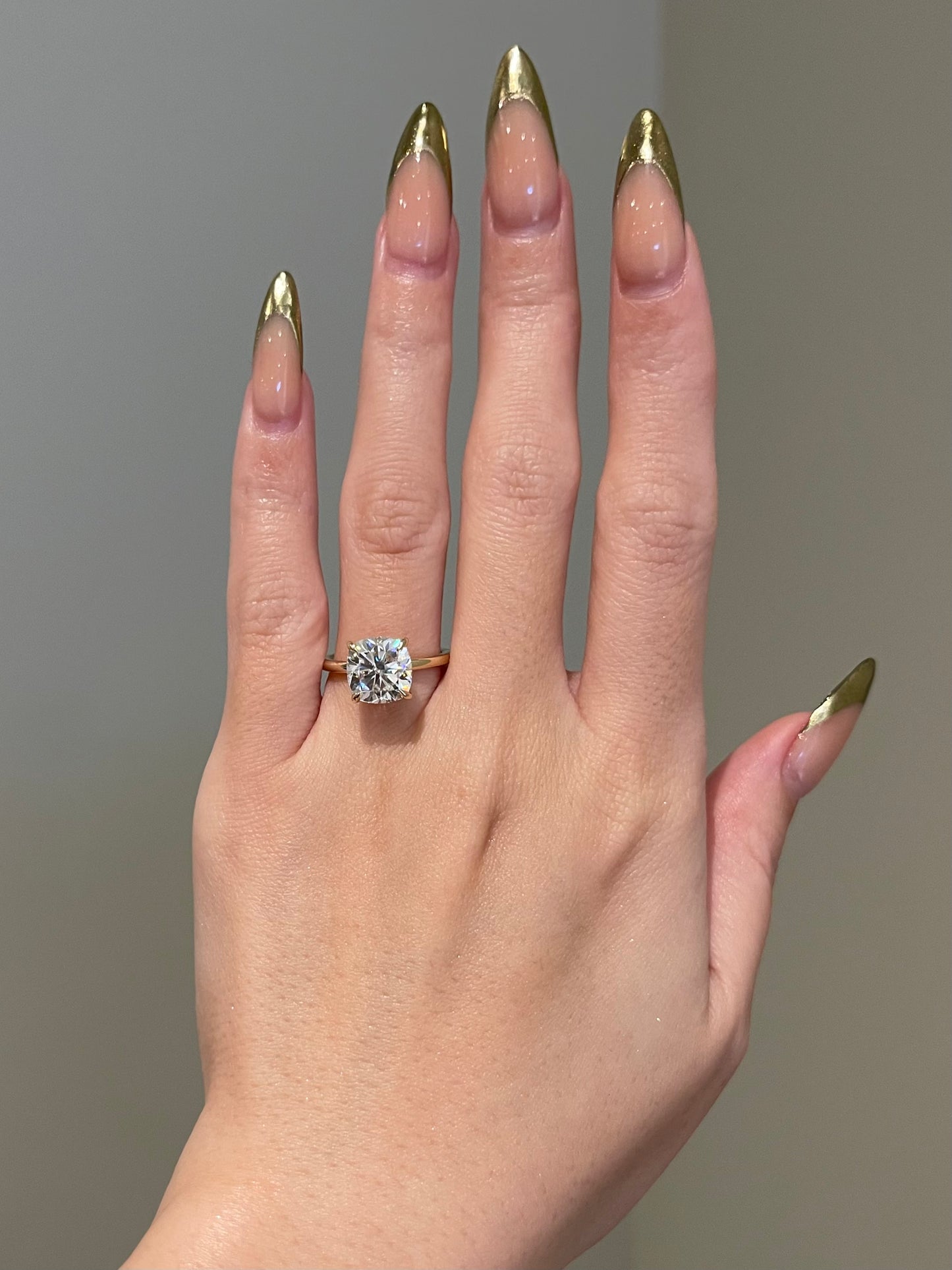 Brilliant Cushion Moissanite, Hidden Halo, Solitaire