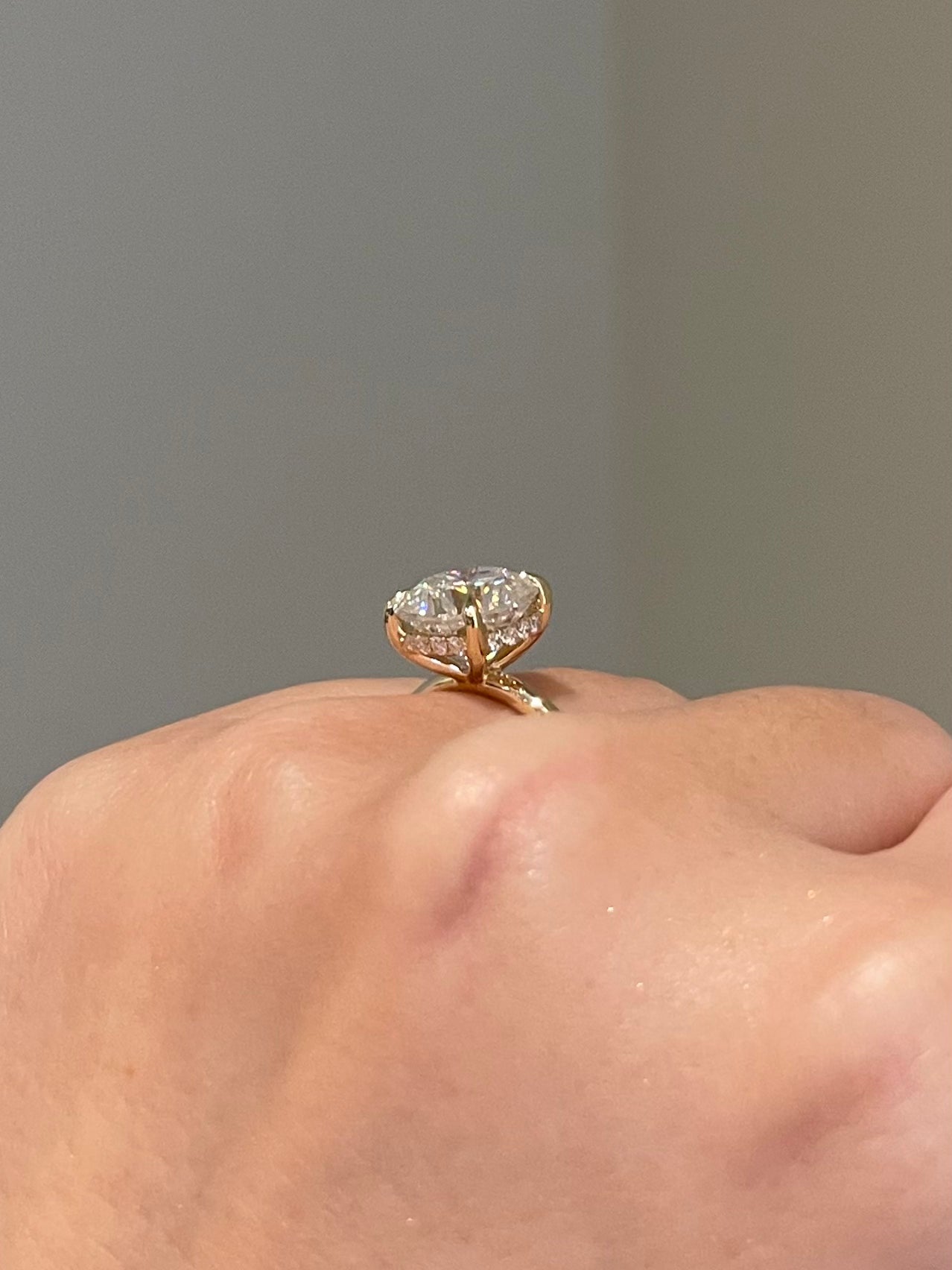 Brilliant Cushion Moissanite, Hidden Halo, Solitaire