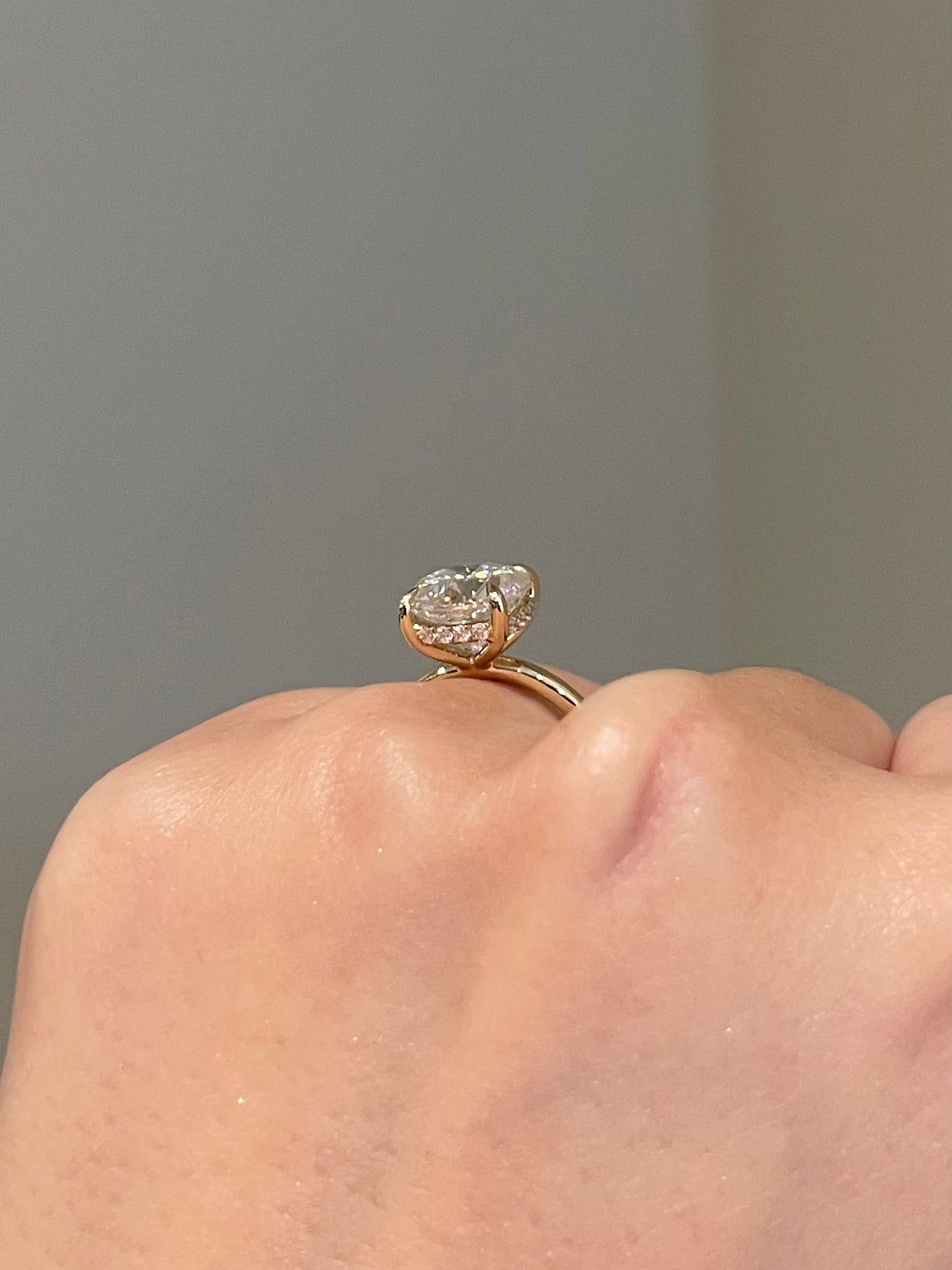 Brilliant Cushion Moissanite, Hidden Halo, Solitaire