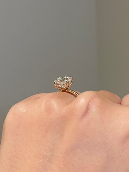Brilliant Cushion Moissanite, Hidden Halo, Solitaire