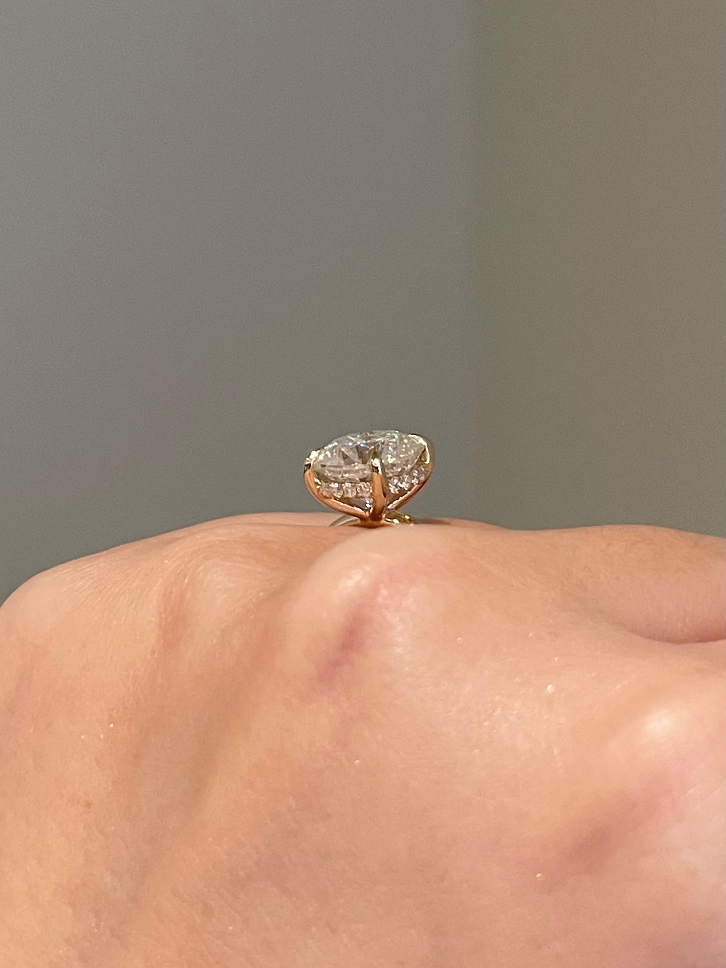 Brilliant Cushion Moissanite, Hidden Halo, Solitaire