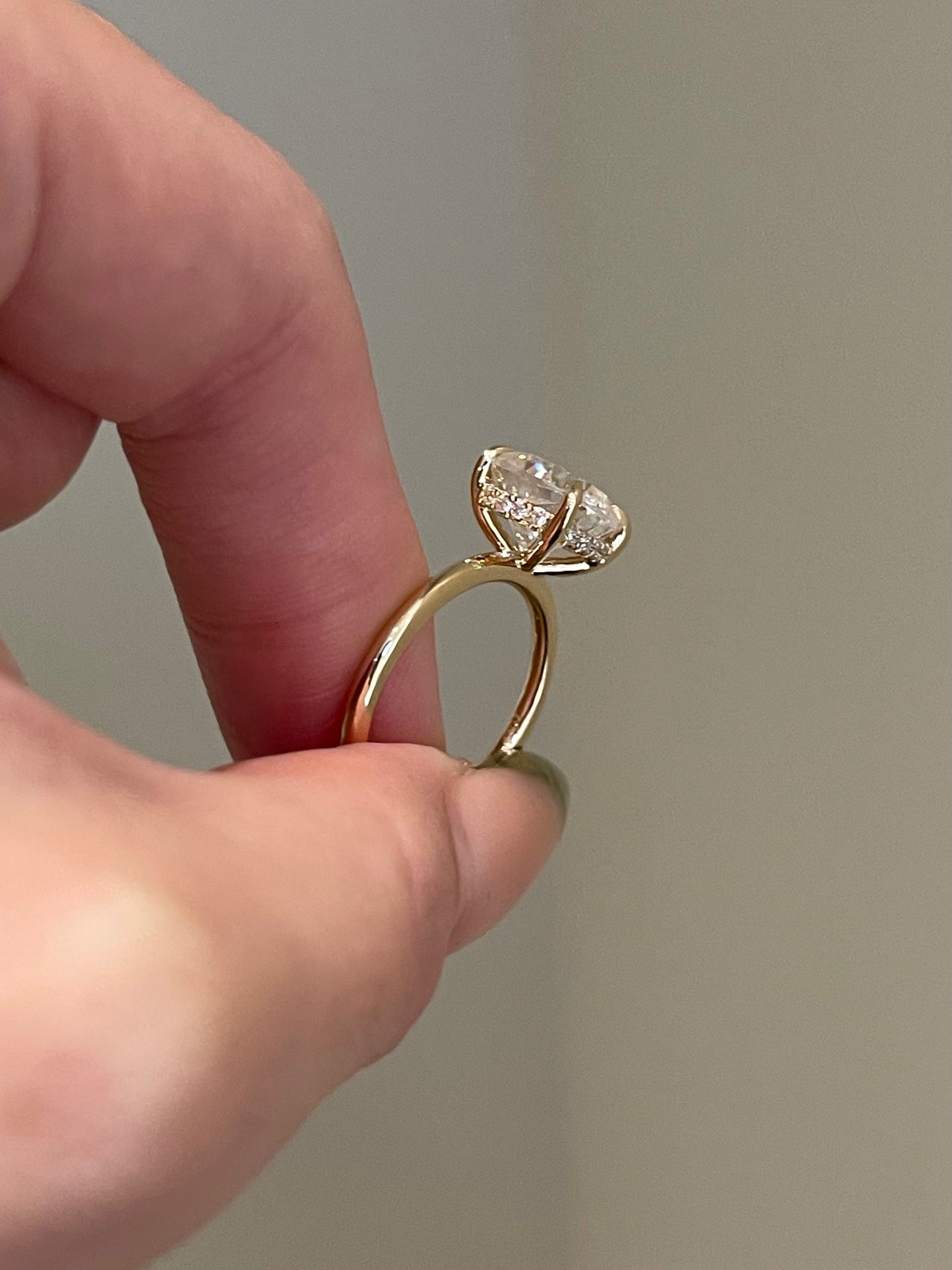 Brilliant Cushion Moissanite, Hidden Halo, Solitaire