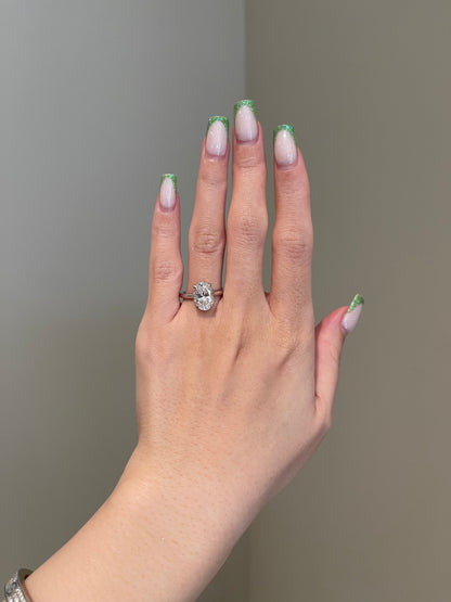 Brilliant Oval Moissanite, Solitaire, Low Profile