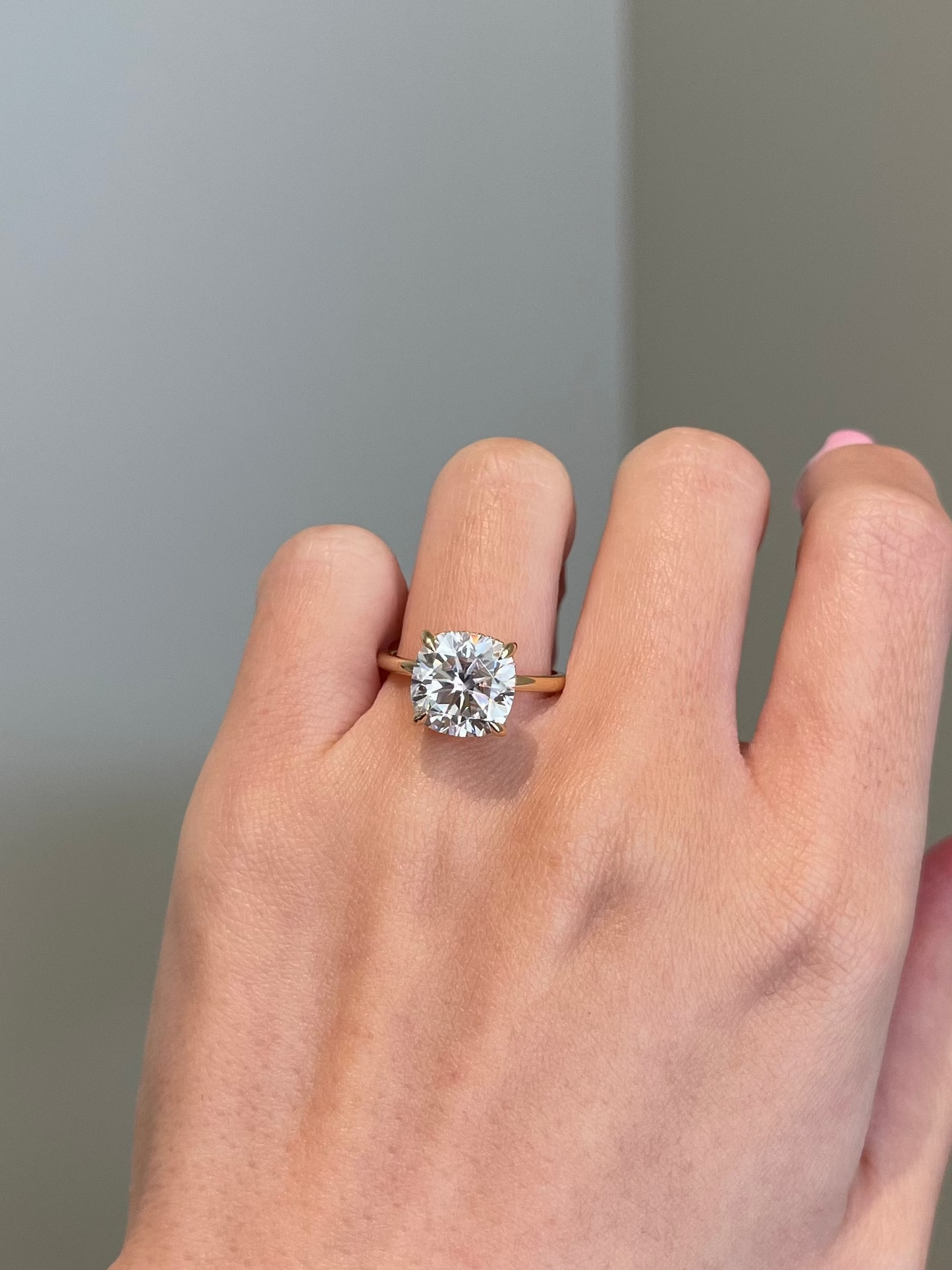 Brilliant Cushion Moissanite, Hidden Halo, Solitaire