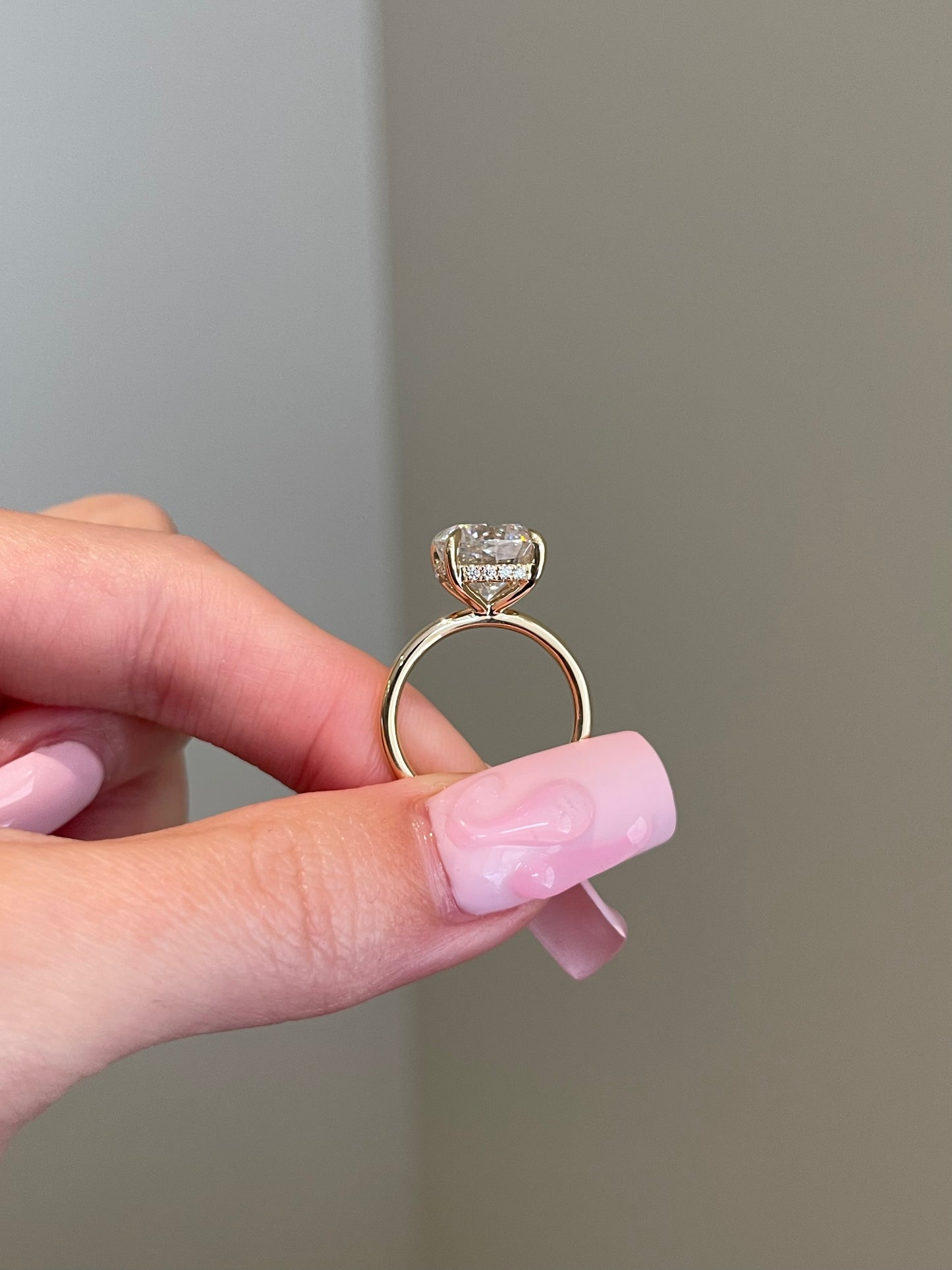 Brilliant Cushion Moissanite, Hidden Halo, Solitaire