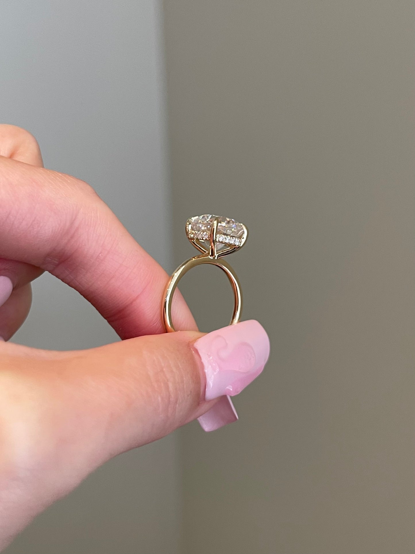 Brilliant Cushion Moissanite, Hidden Halo, Solitaire