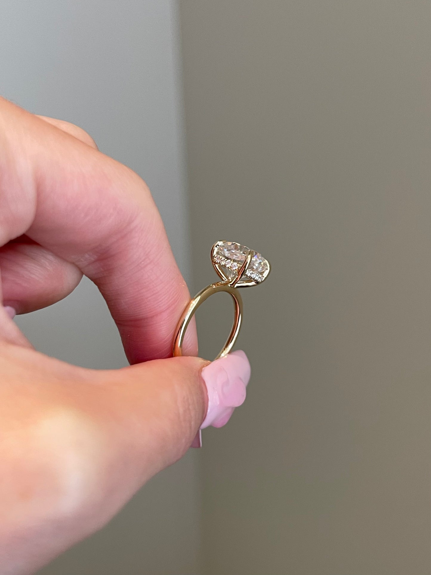 Brilliant Cushion Moissanite, Hidden Halo, Solitaire