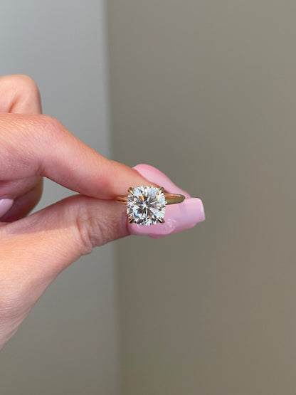 Brilliant Cushion Moissanite, Hidden Halo, Solitaire