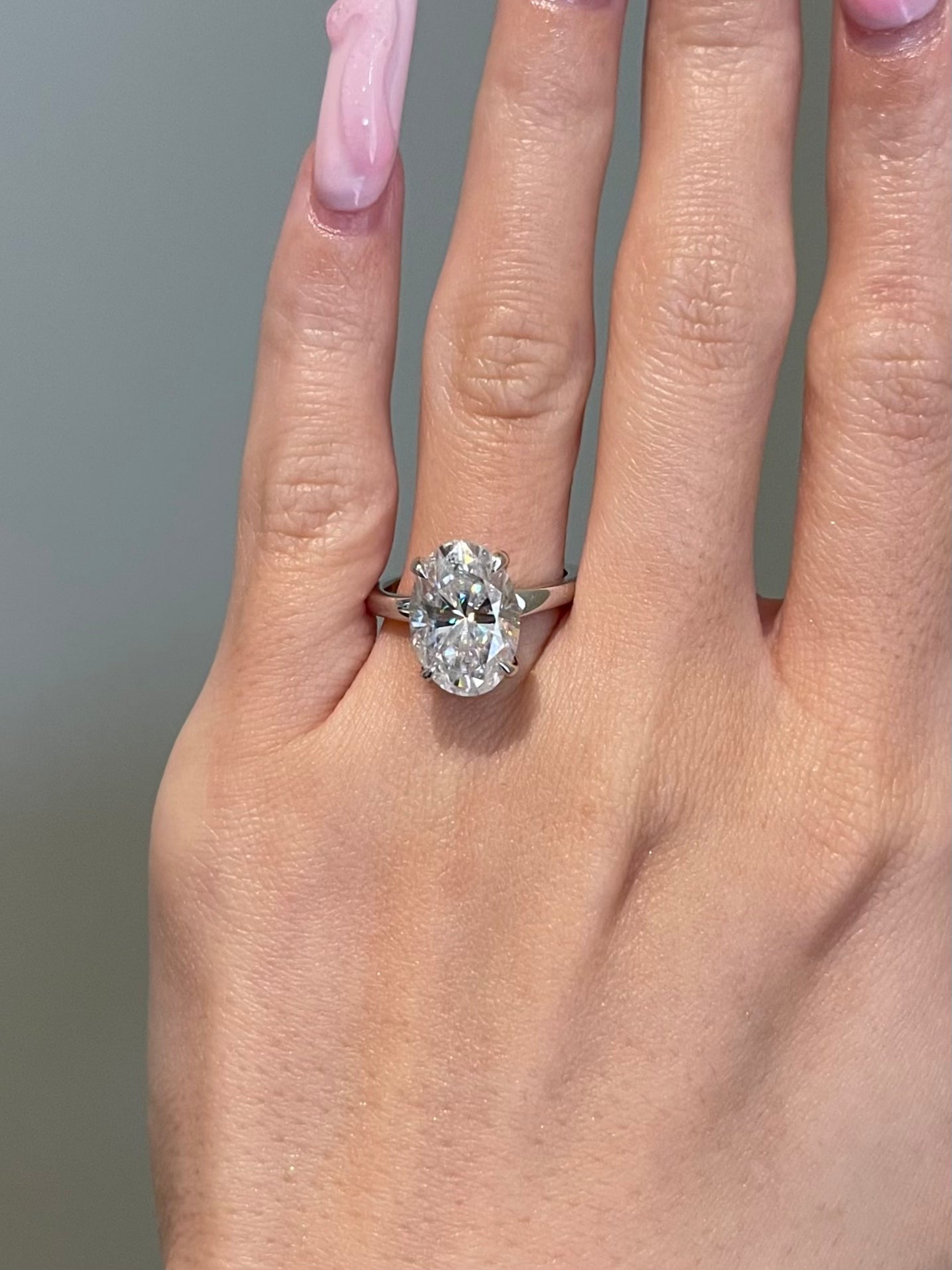 Brilliant Oval Moissanite, Hidden Halo, Solitaire
