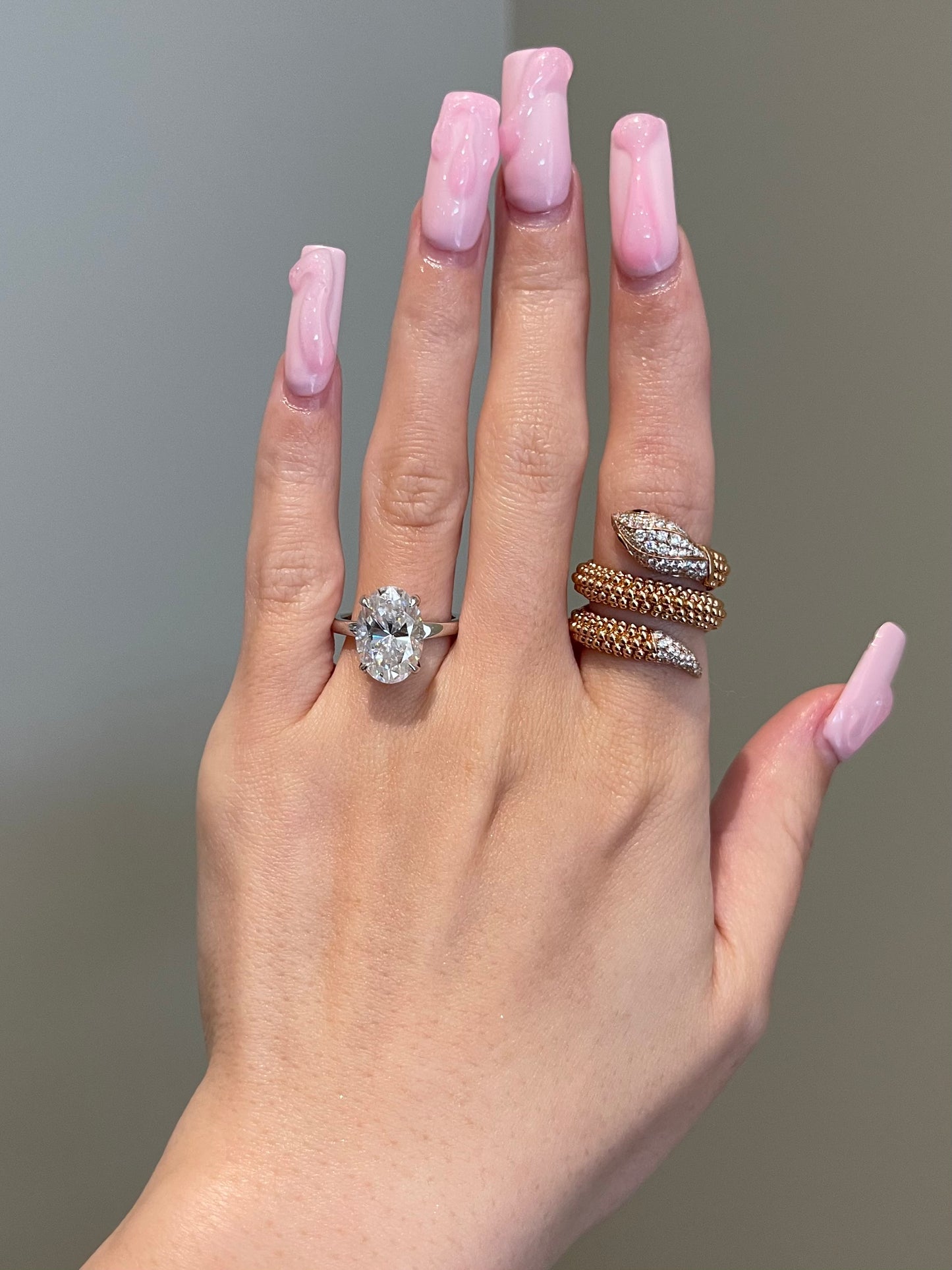 Brilliant Oval Moissanite, Hidden Halo, Solitaire