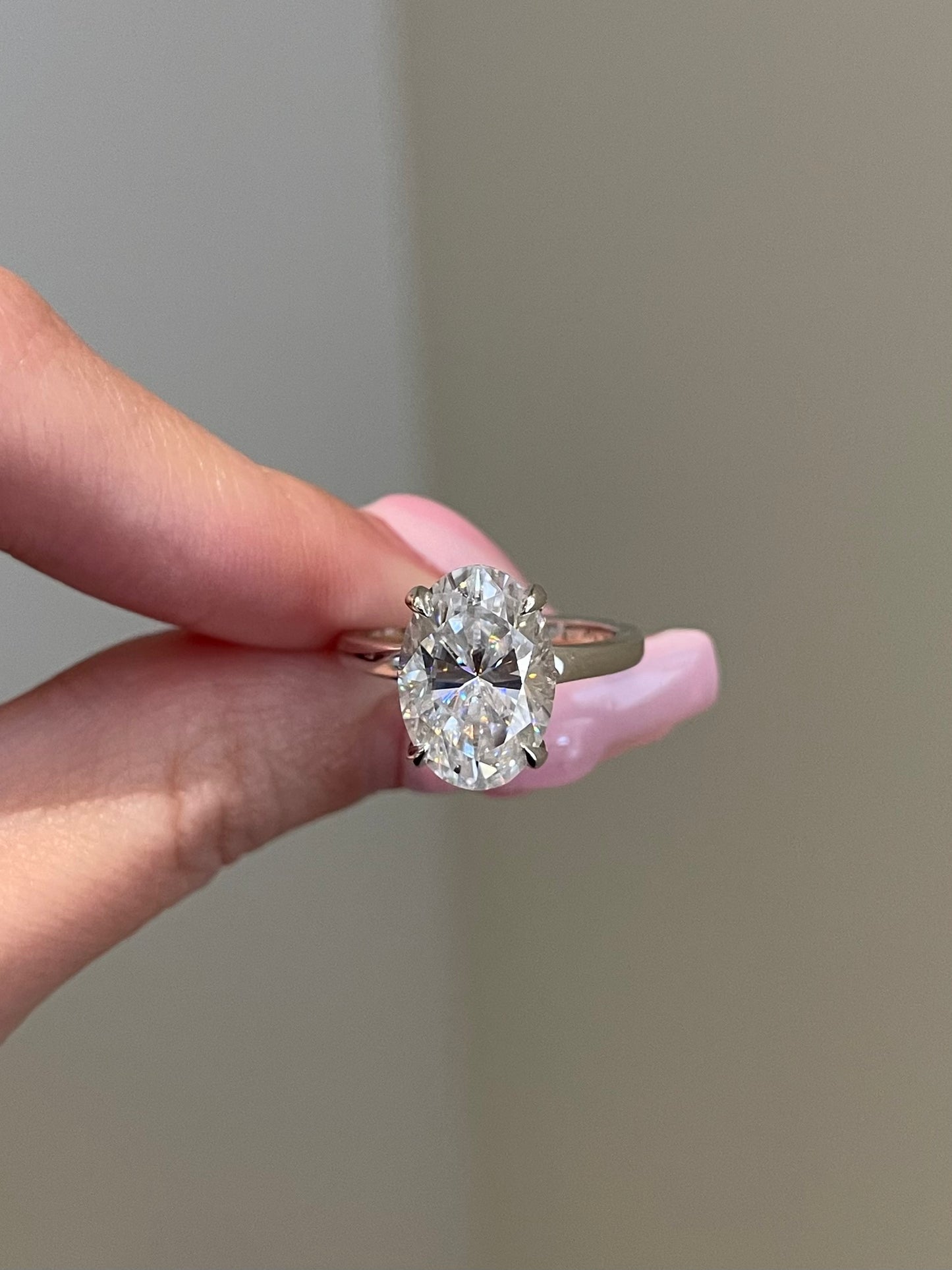 Brilliant Oval Moissanite, Hidden Halo, Solitaire