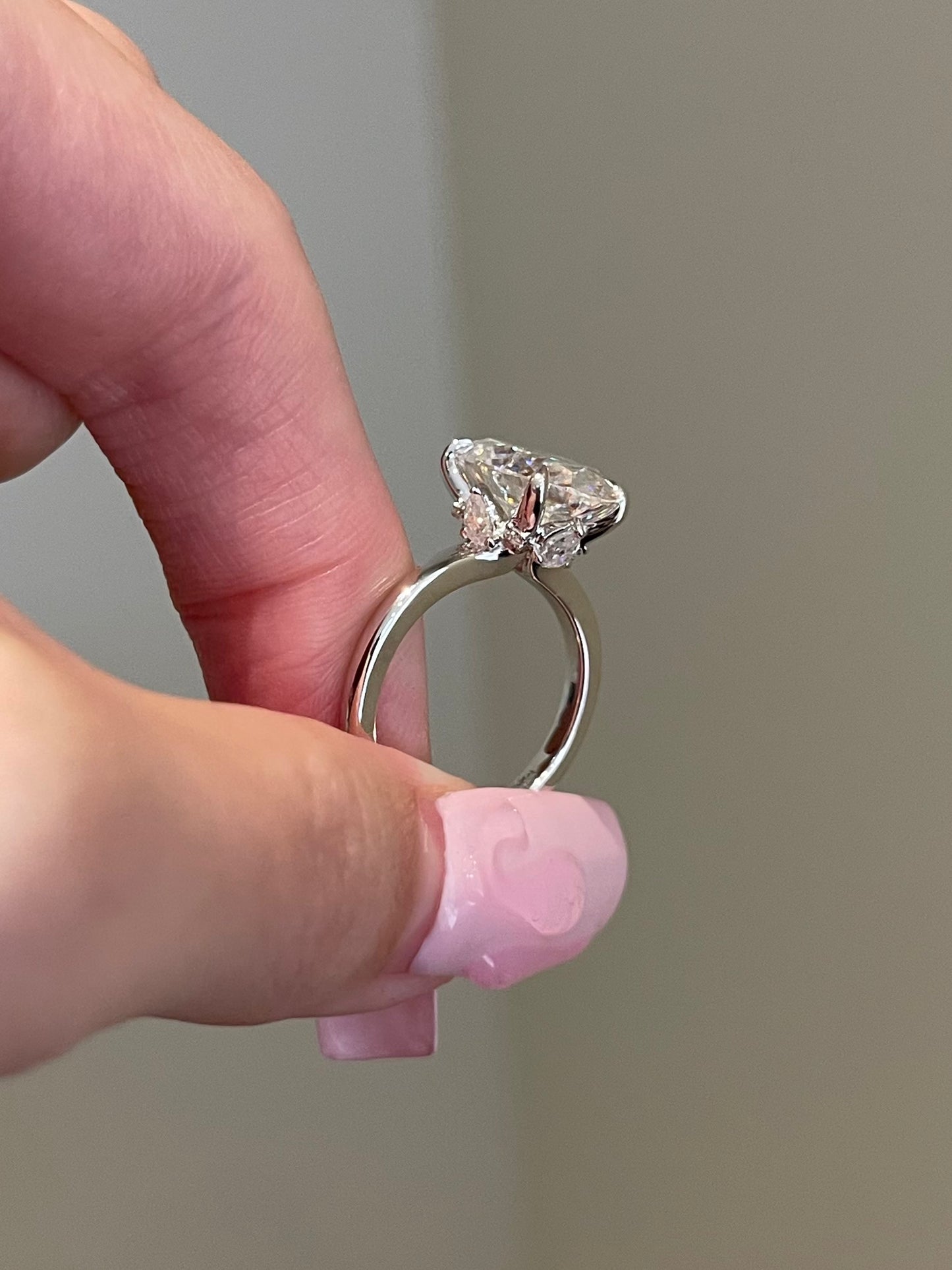 Brilliant Oval Moissanite, Hidden Halo, Solitaire
